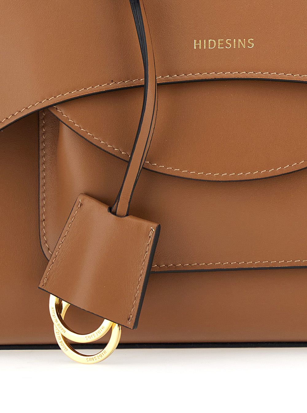 Hidesins Flap-Top Calf Leather Shoulder Bag — Brown, view 3