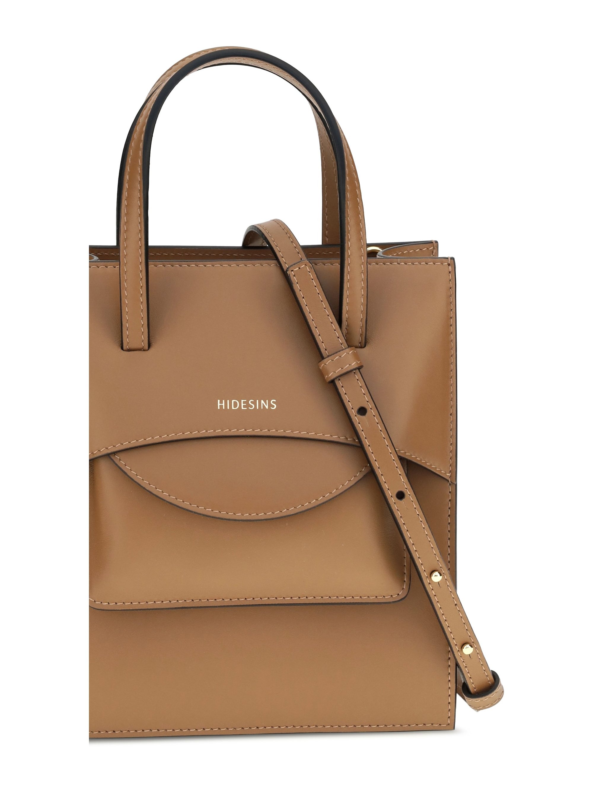 Hidesins Calf Leather Shoulder Bag — Caramel, view 3