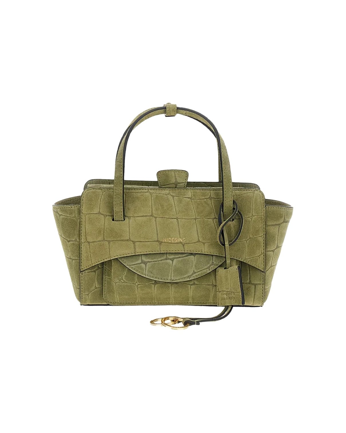 Hidesins Crocodile-Embossed Calf Leather Shoulder Bag — Olive by Hidesins