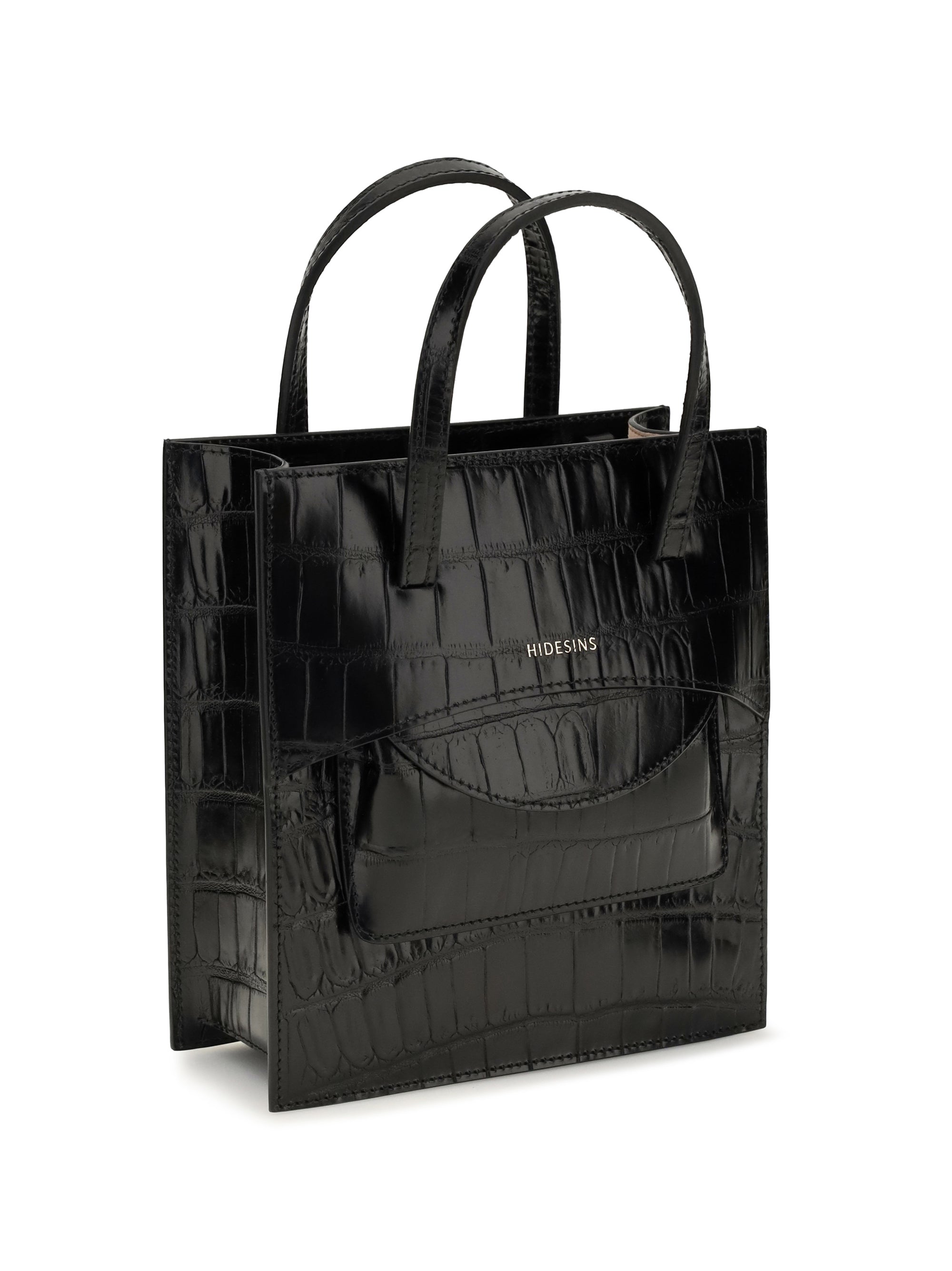 Hidesins Pocket Top Handle Bag — Black, view 3