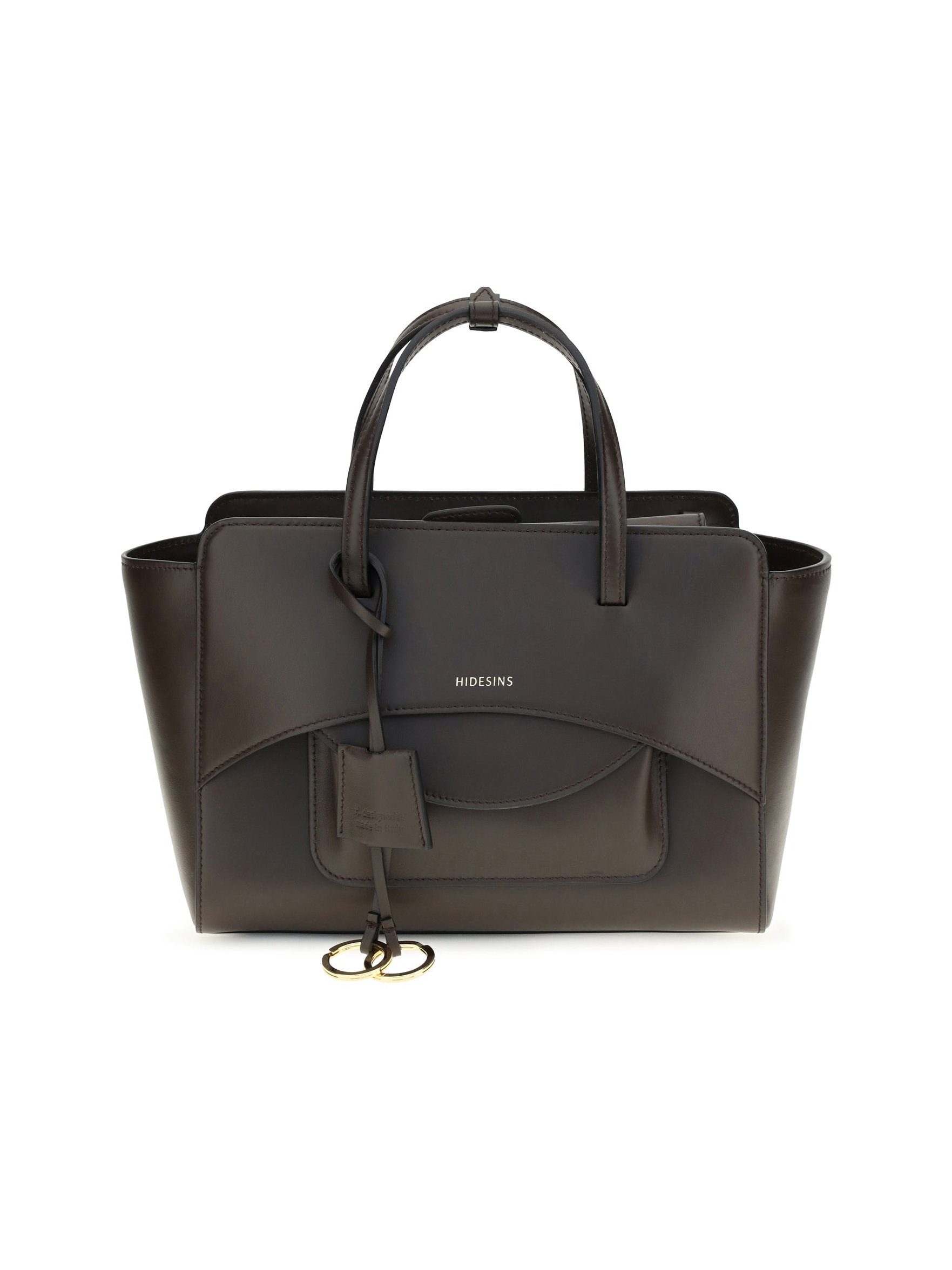 Hidesins Structured Calf Leather Top Handle Bag — Brown by Hidesins