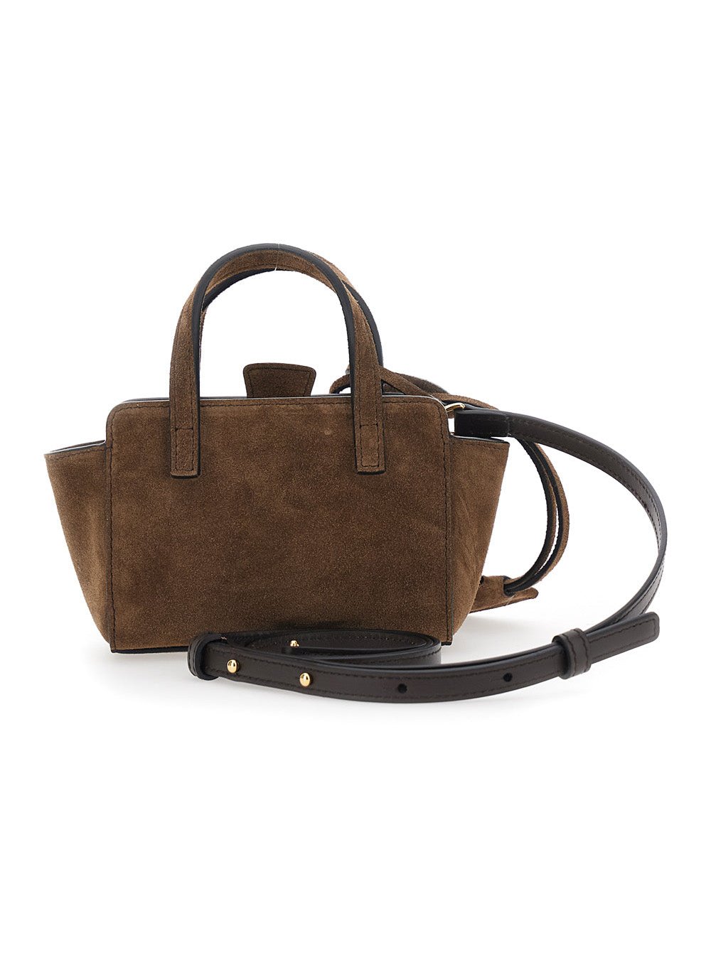Hidesins Suede Top Handle Bag — Brown, view 2