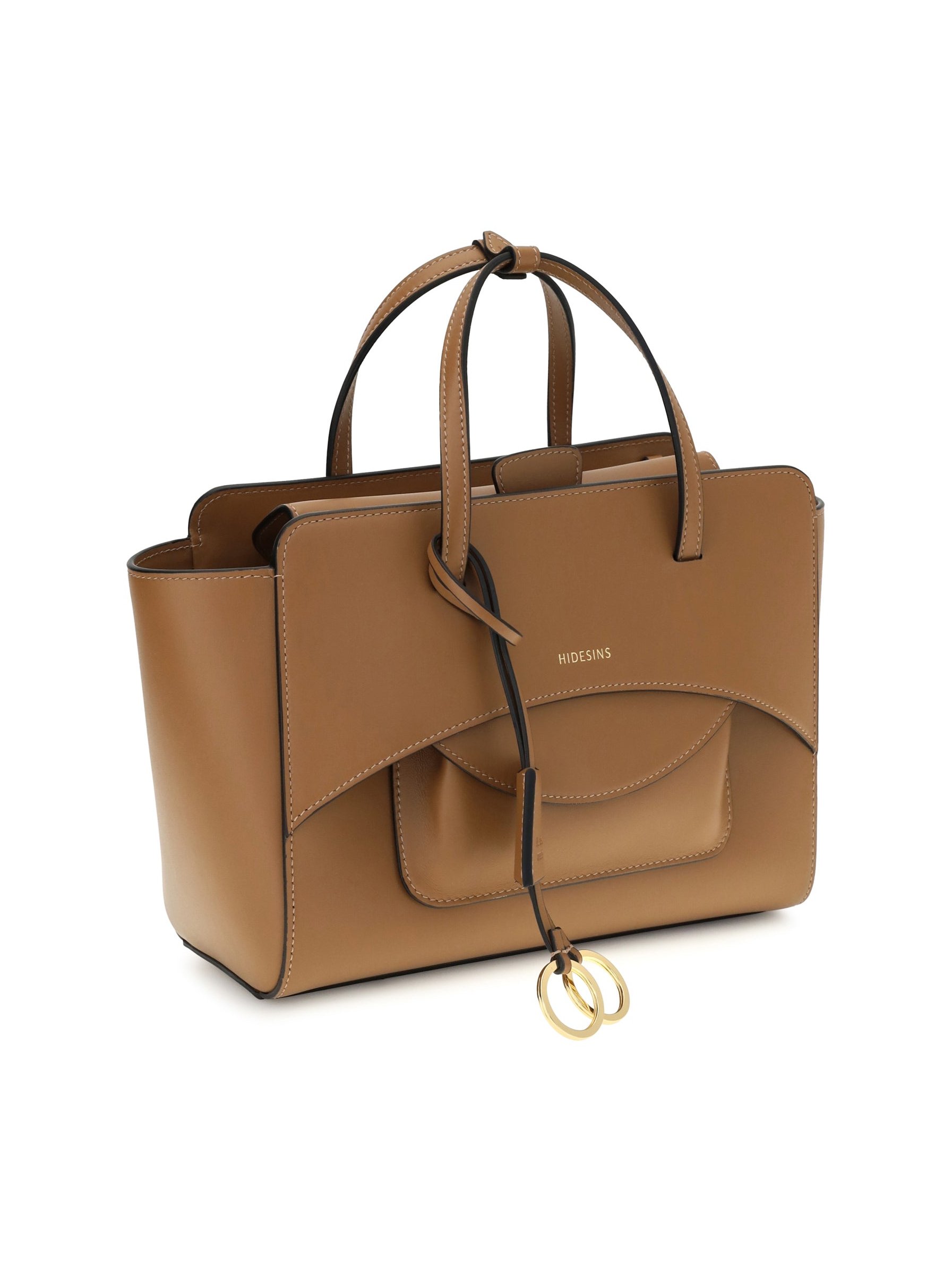 Hidesins Flap Top Handle Bag — Caramel, view 2