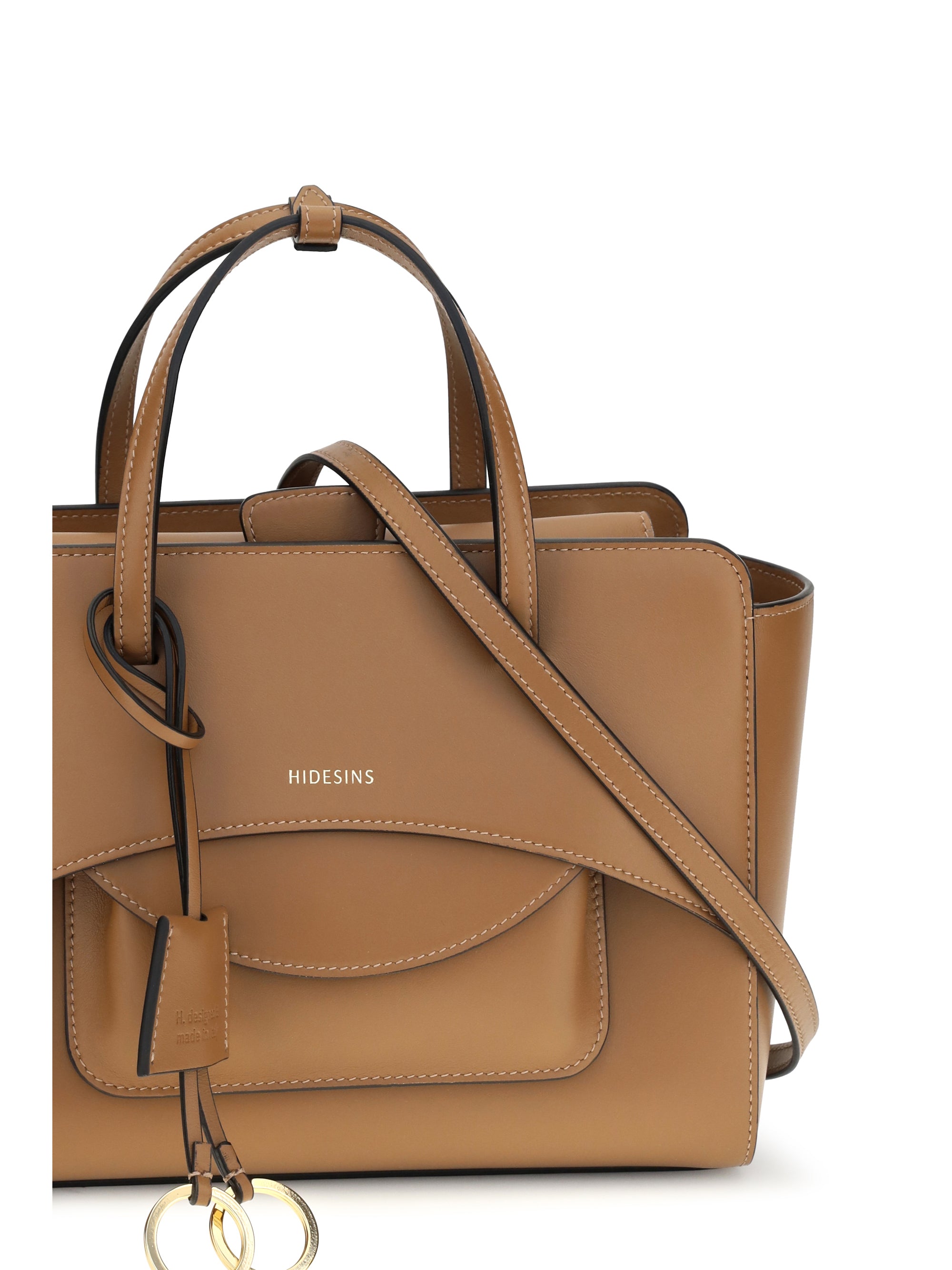 Hidesins Flap Top Handle Bag — Caramel, view 4