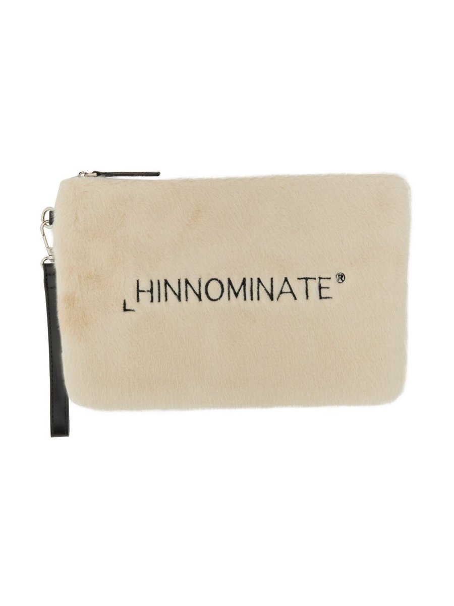 Hinnominate Logo-Detailed Clutch — White, view 2