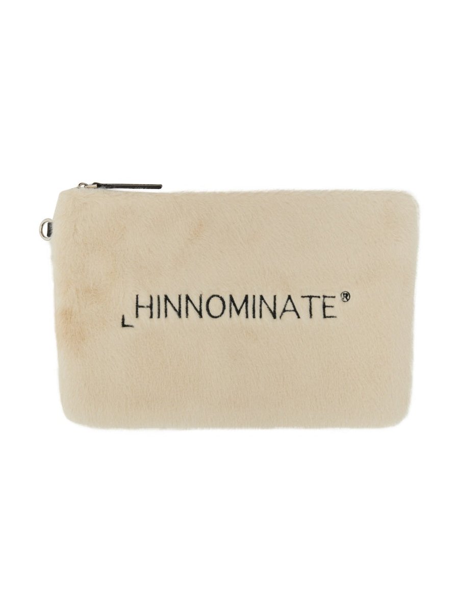 Hinnominate Logo-Detailed Clutch — White, view 3