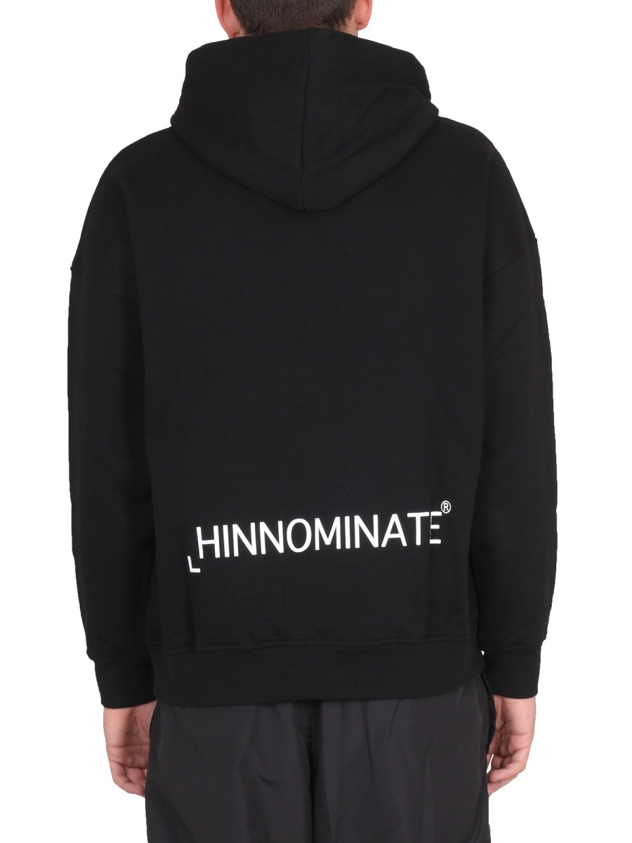Hinnominate Logo-Embroidered Hoodie — Black, view 3