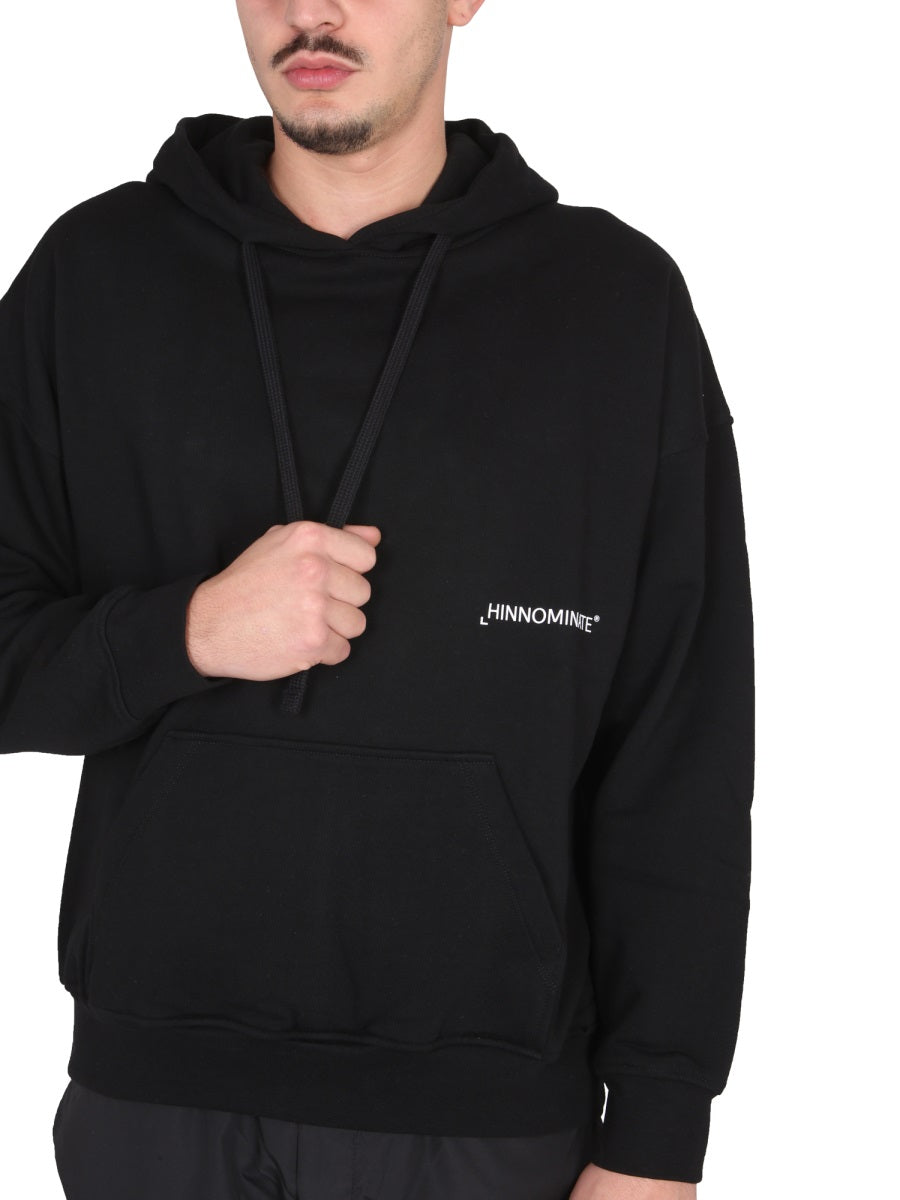 Hinnominate Logo-Embroidered Hoodie — Black, view 4