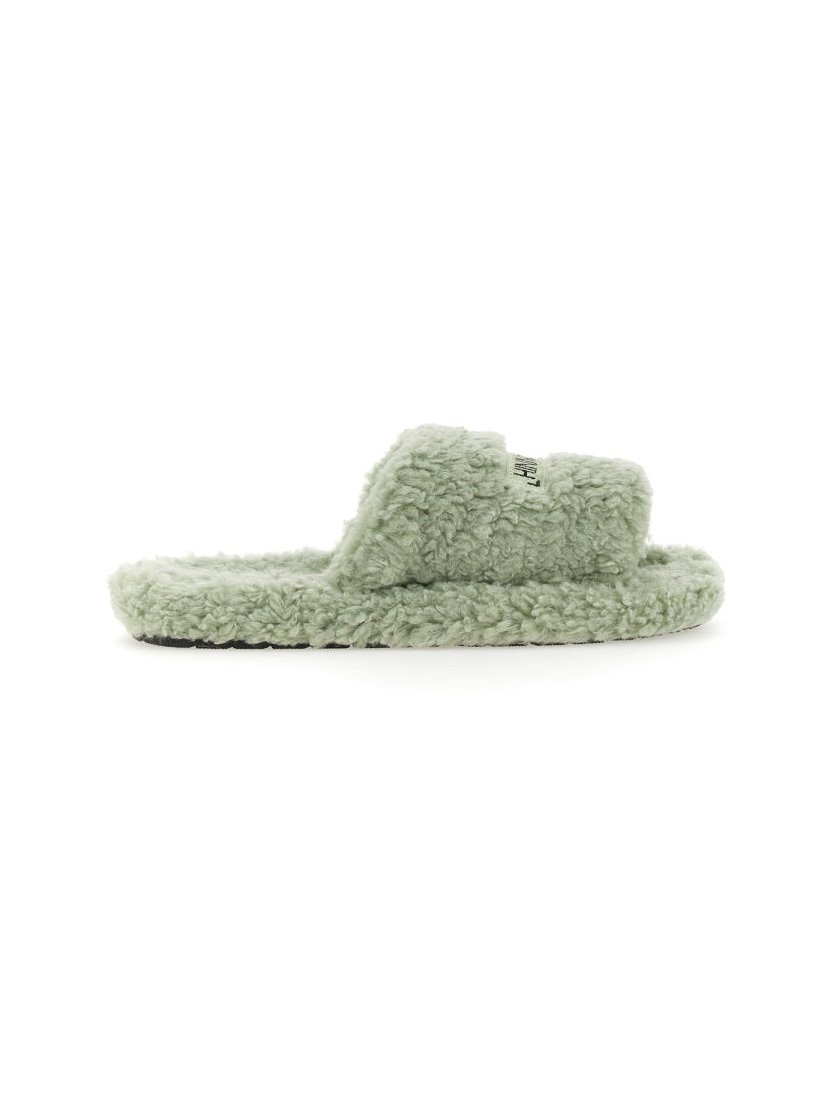 Hinnominate Eco-Friendly Fur Slipper — Green, view 2