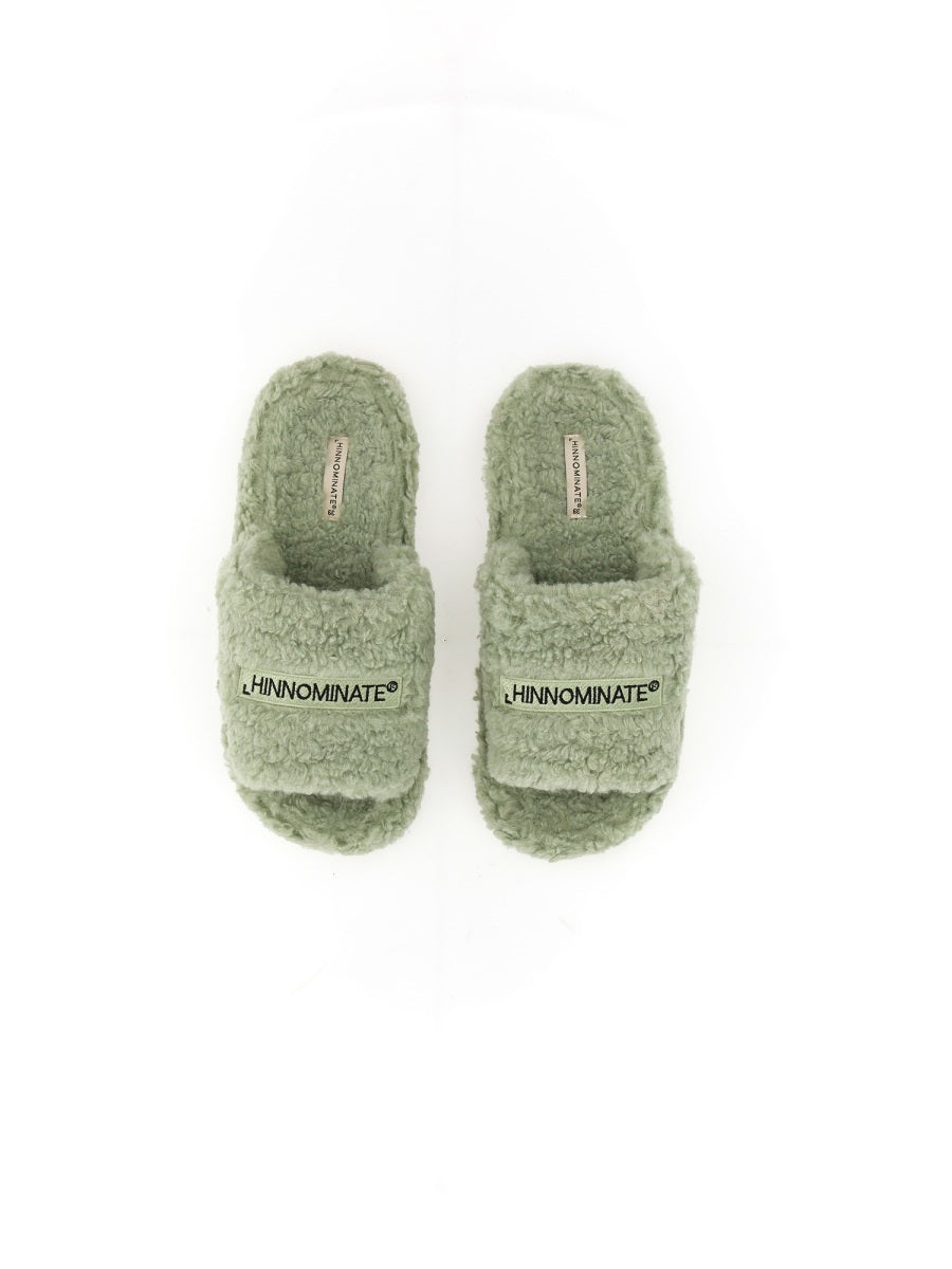 Hinnominate Eco-Friendly Fur Slipper — Green, view 3