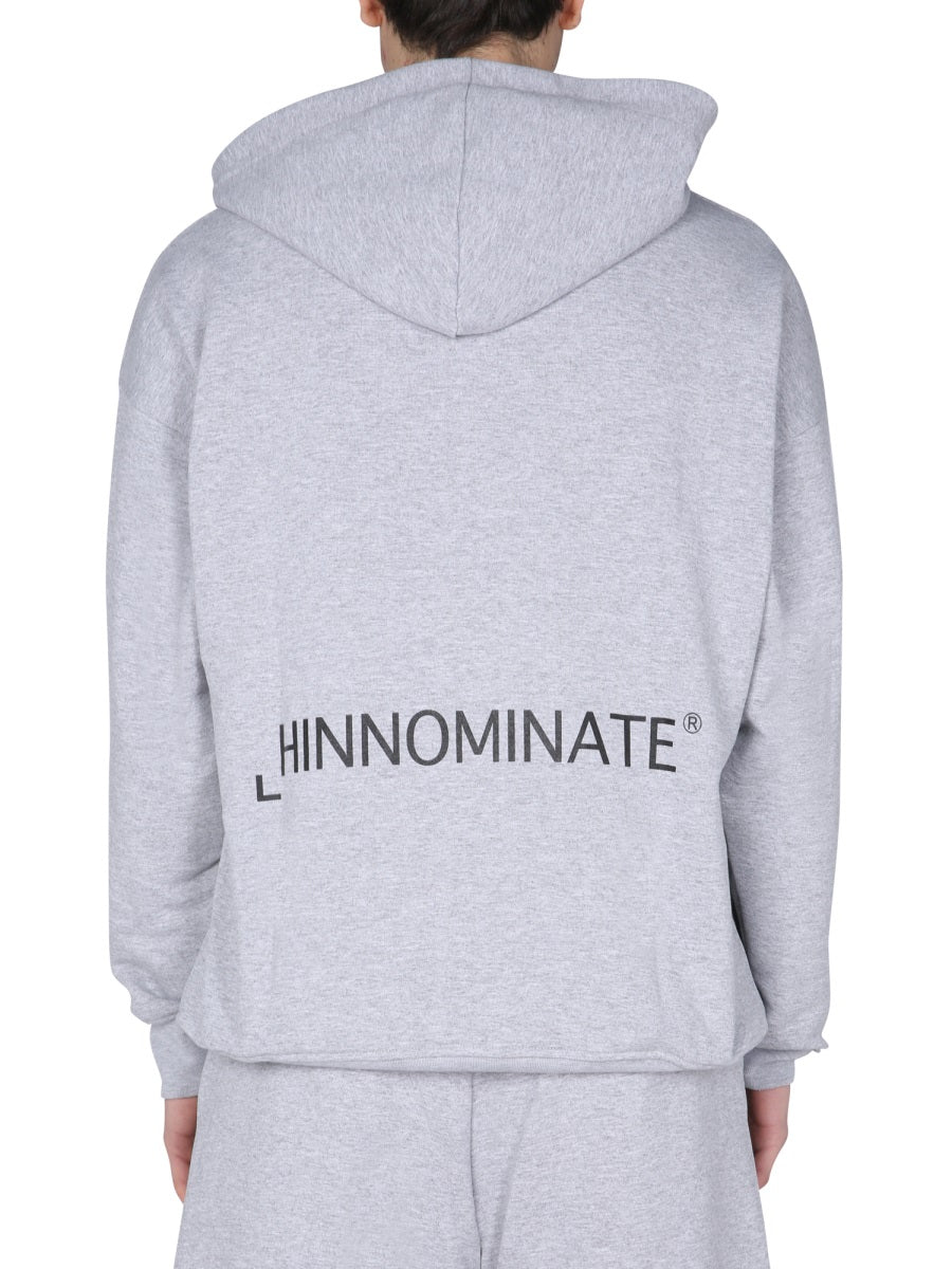 Hinnominate Logo Cotton Sweatshirt — Grey, view 4
