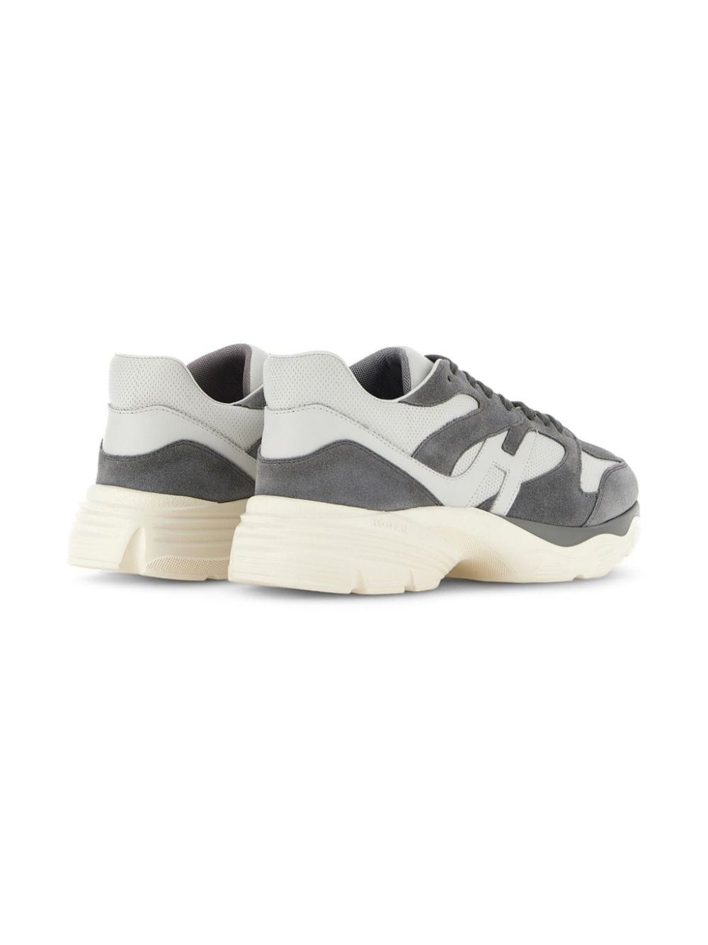 Hogan Pre Colour-Block Suede Sneaker — grey, view 3