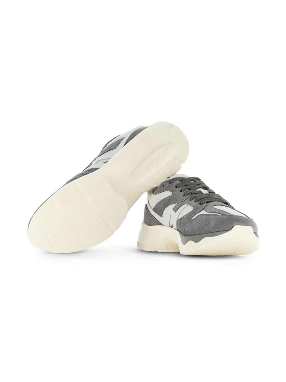 Hogan Pre Colour-Block Suede Sneaker — grey, view 5