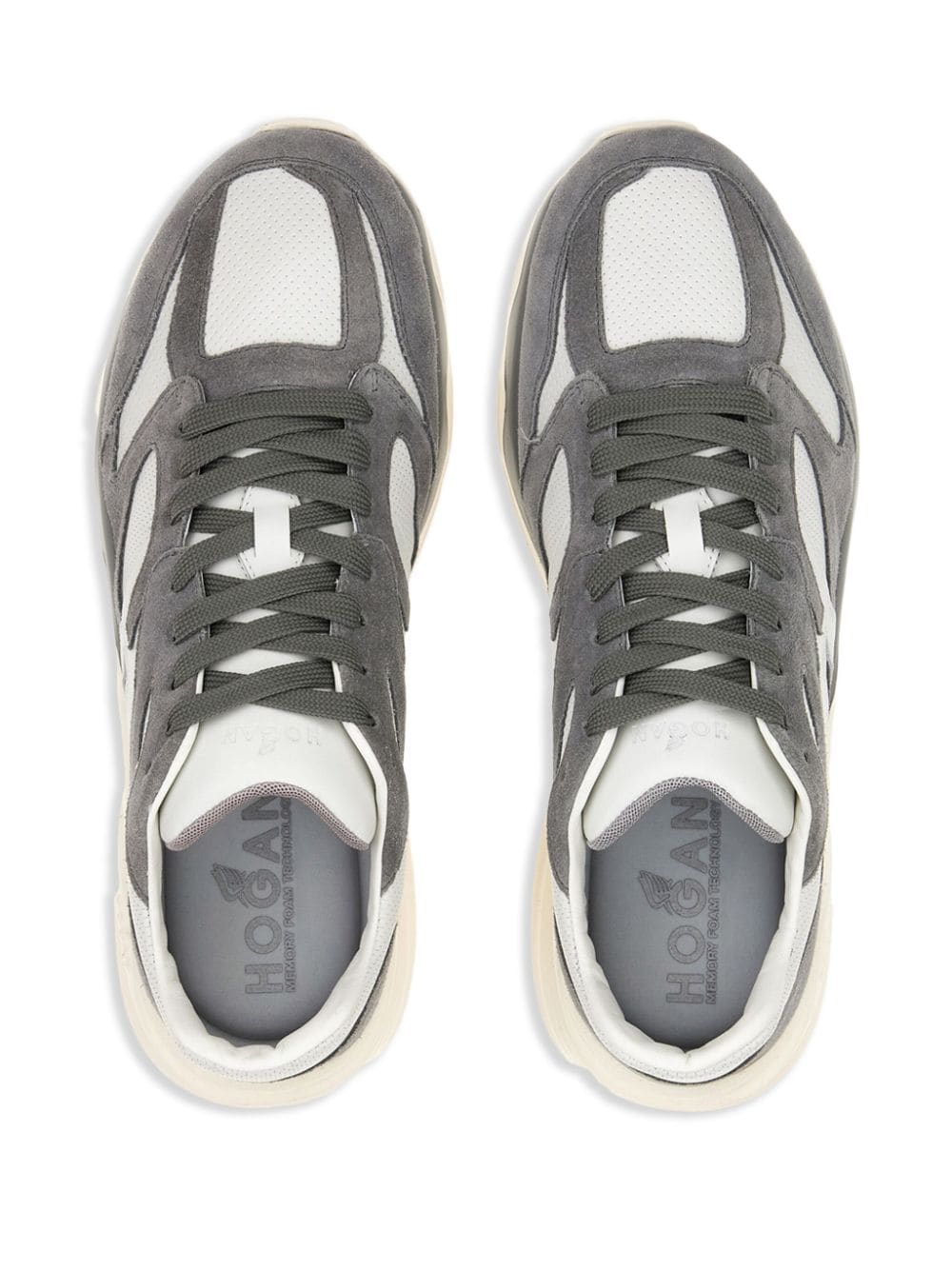 Hogan Pre Colour-Block Suede Sneaker — grey, view 6