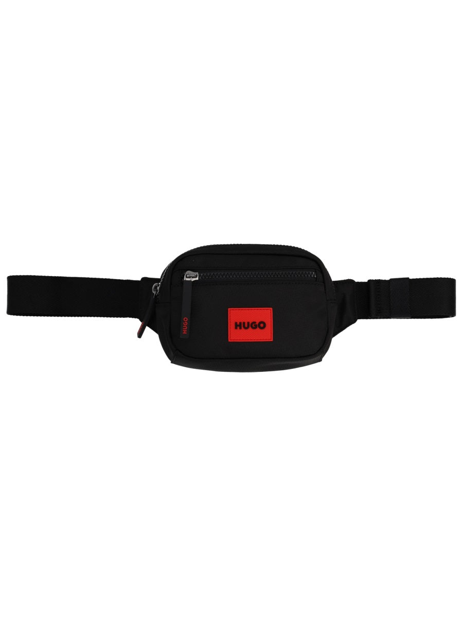 Hugo Logo-Print Recycled Polyester Belt Bag — Black by Hugo