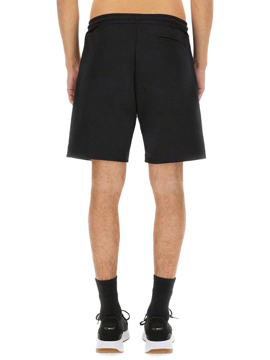 Hugo Boss Cotton Blend Bermuda Shorts — Black by Hugo Boss
