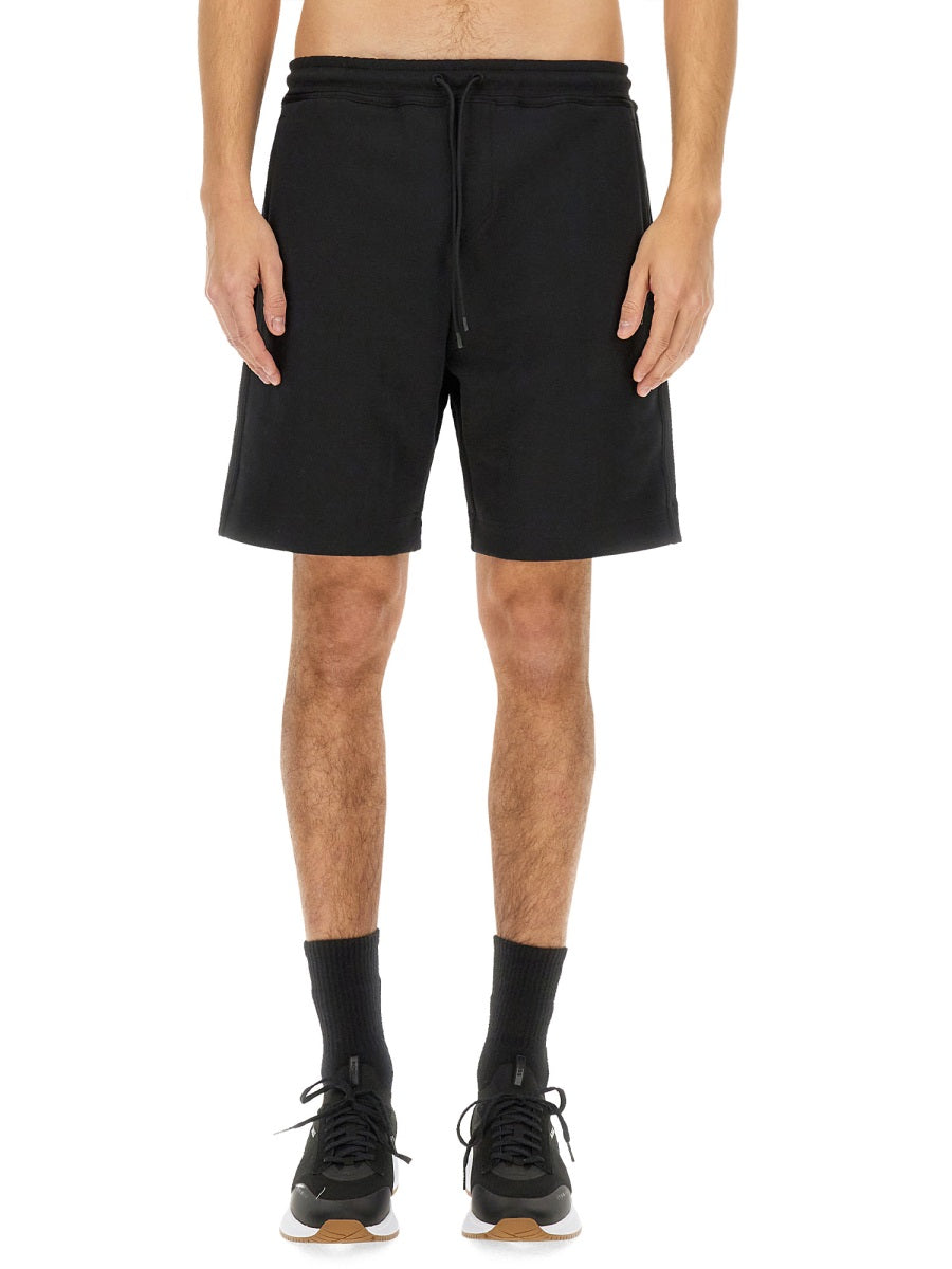 Hugo Boss Cotton Blend Bermuda Shorts — Black, view 2