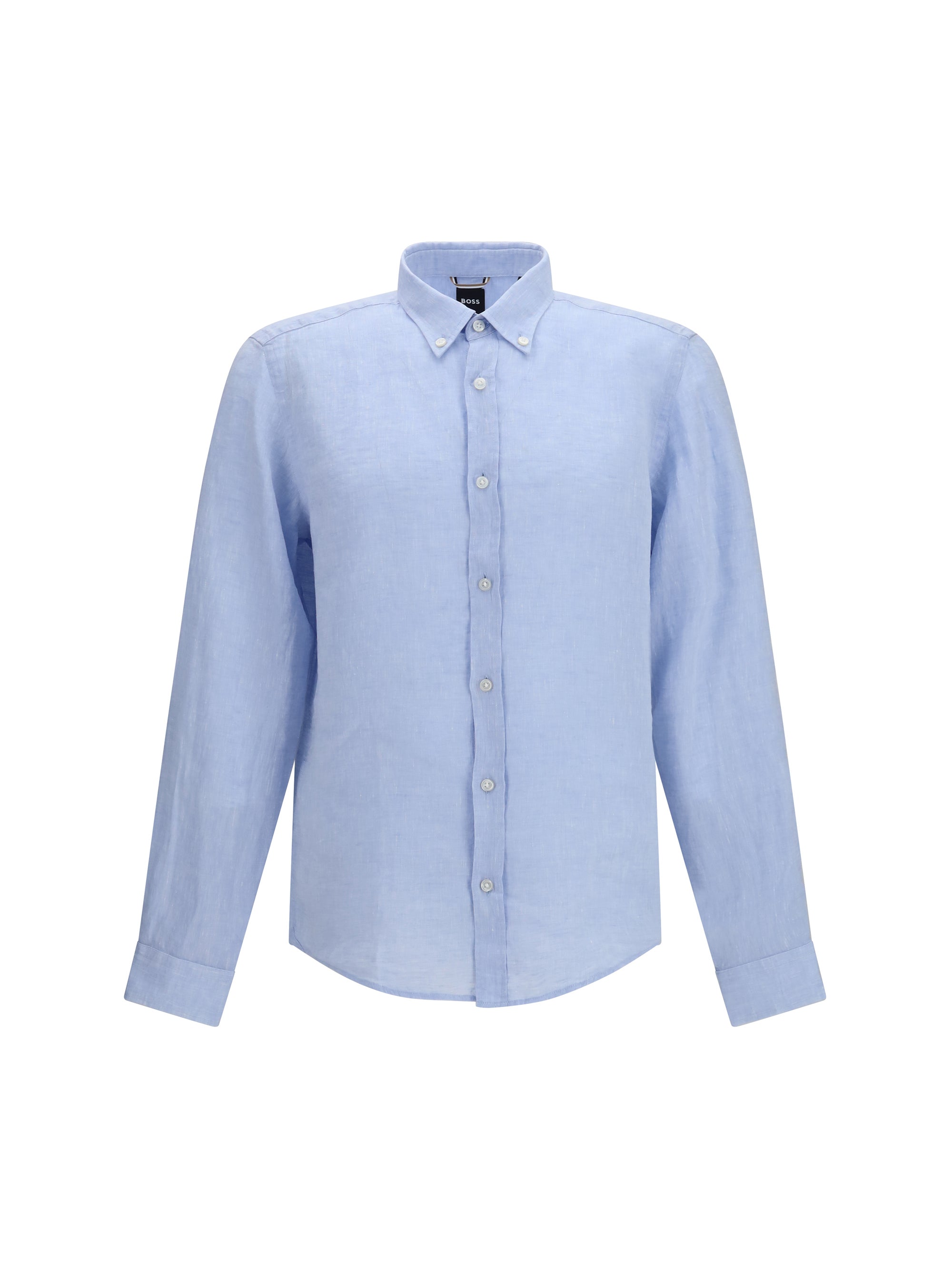 Hugo Boss Black Regular-Fit Linen Shirt — Blue by Hugo Boss Black