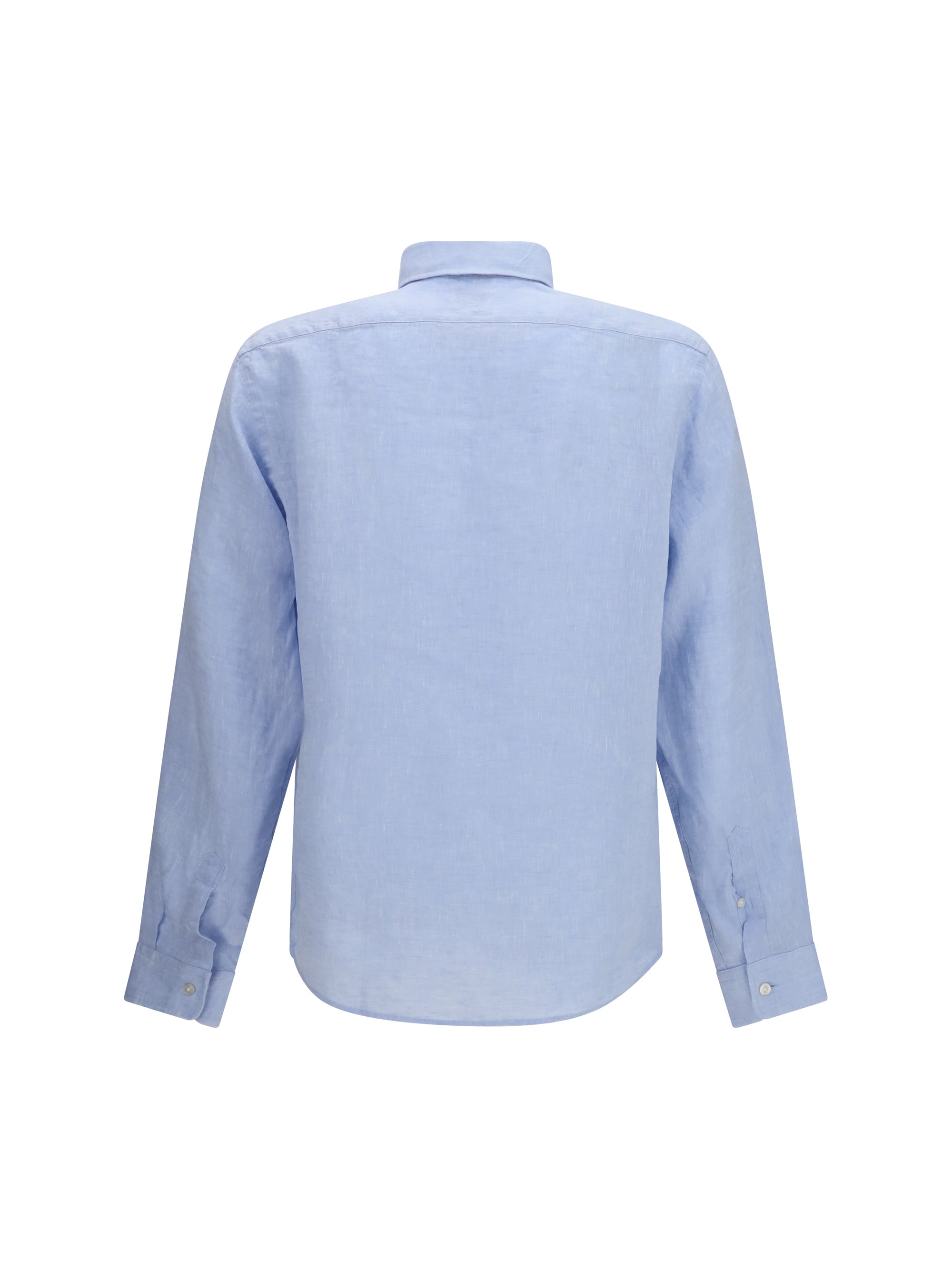Hugo Boss Black Regular-Fit Linen Shirt — Blue, view 2