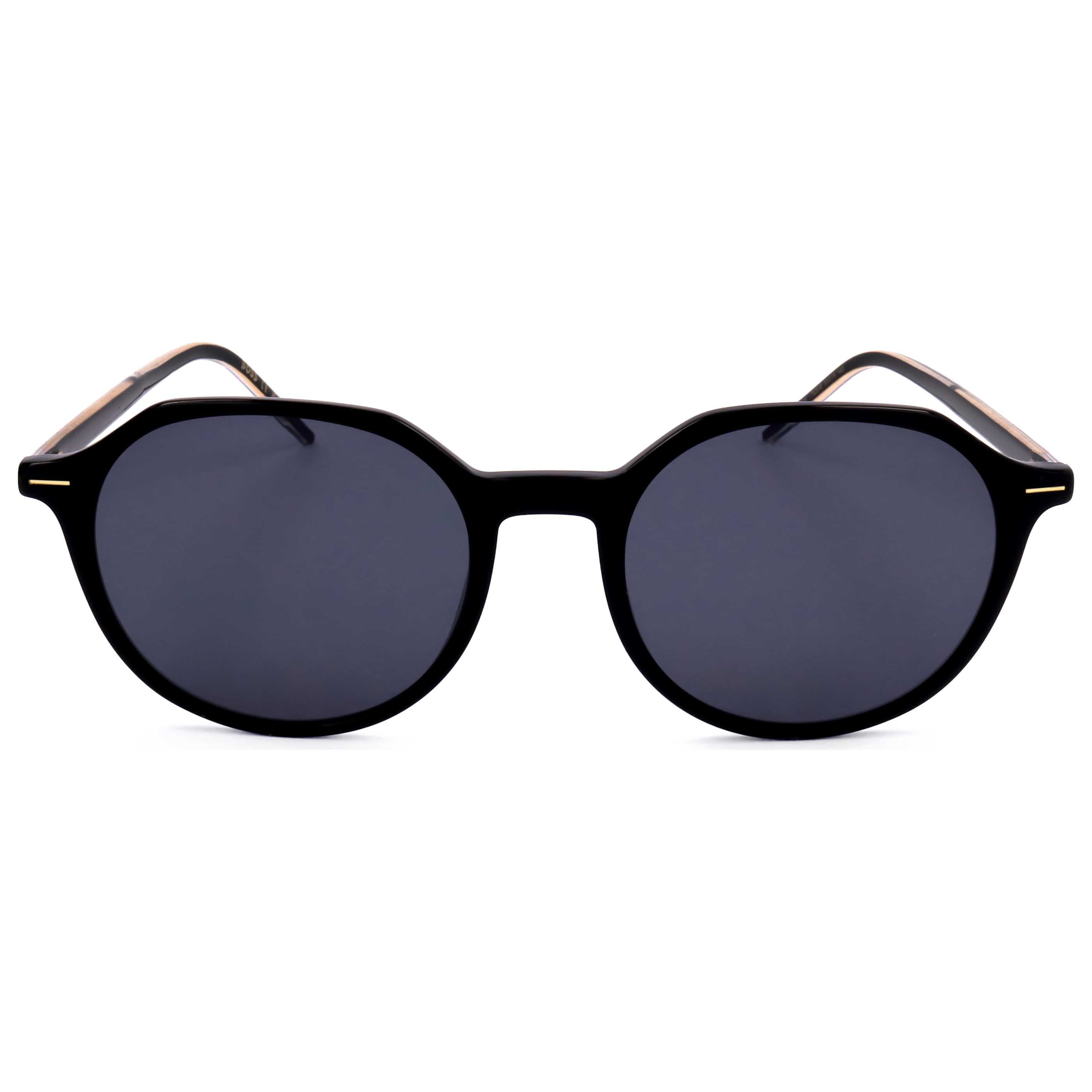 Hugo Boss BOSS1584S7C5IR Black Crystal Round Sunglasses — Black, view 3