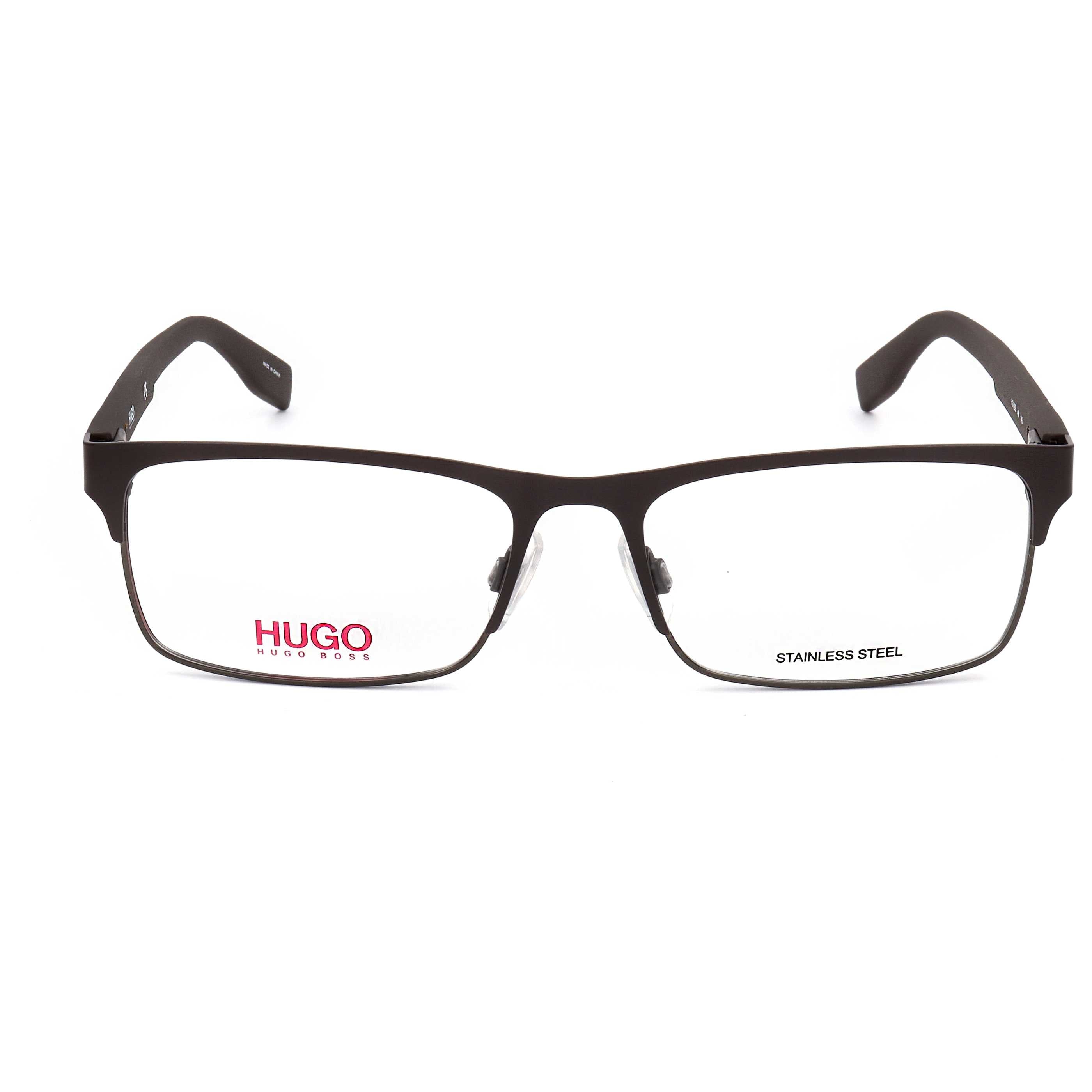 Hugo Boss HG02934IN56 Matte Brown Metal Eyeglasses — Brown, view 3