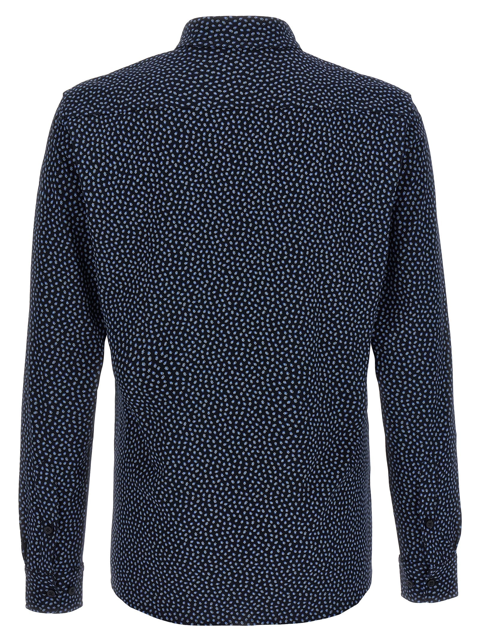 Hugo Boss Floral Print Cotton Shirt — Navy, view 2