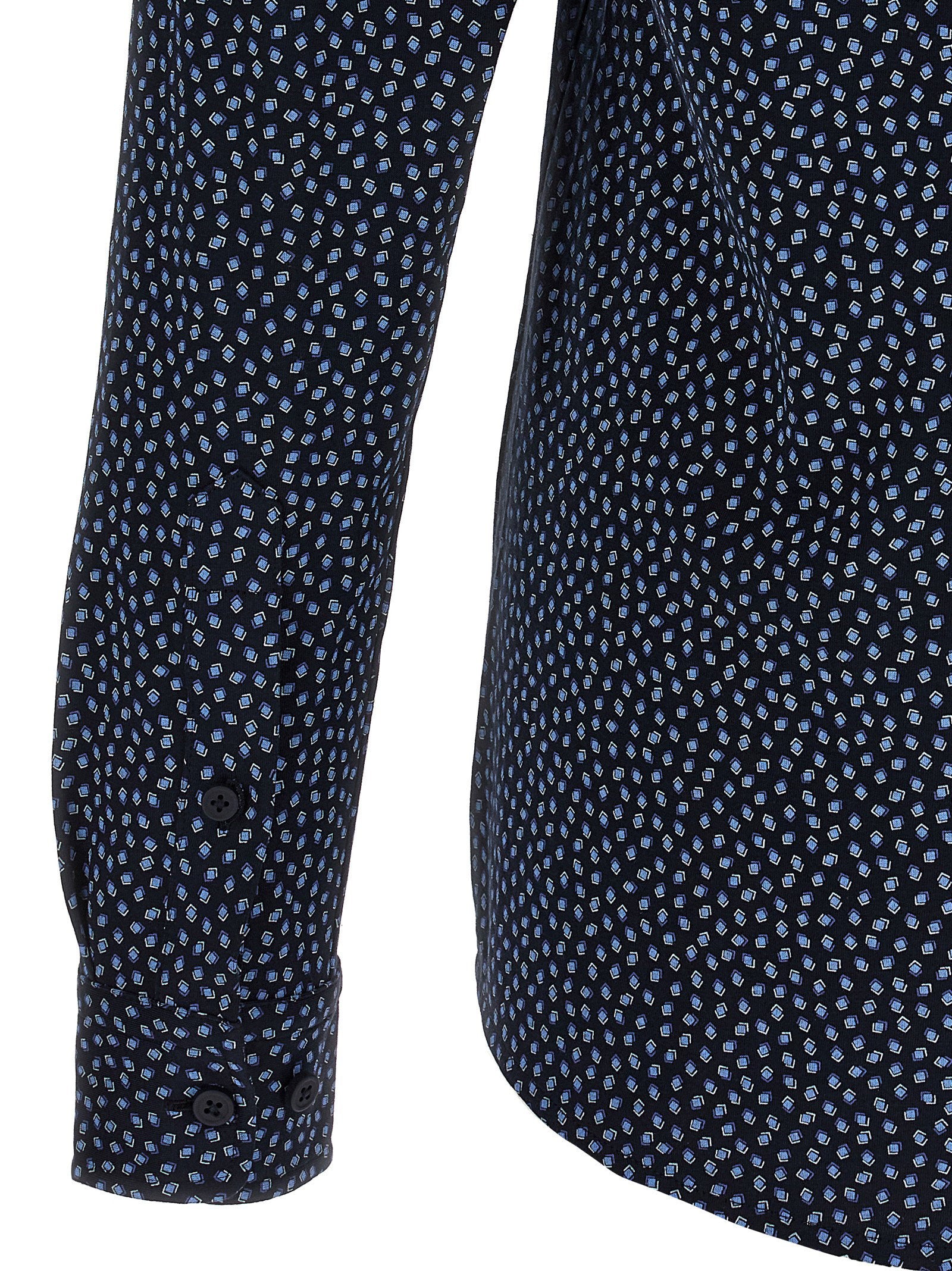 Hugo Boss Floral Print Cotton Shirt — Navy, view 4