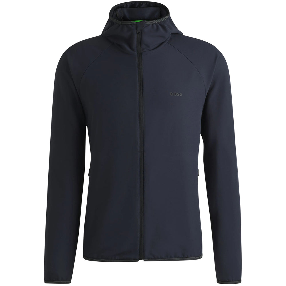 Hugo Boss Hooded Recycled Polyester Windbreaker — Navy by Hugo Boss