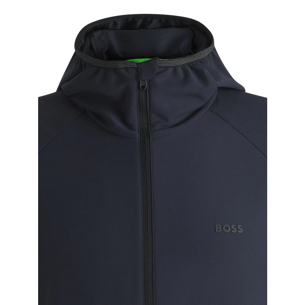 Hugo Boss Hooded Recycled Polyester Windbreaker — Navy, view 2