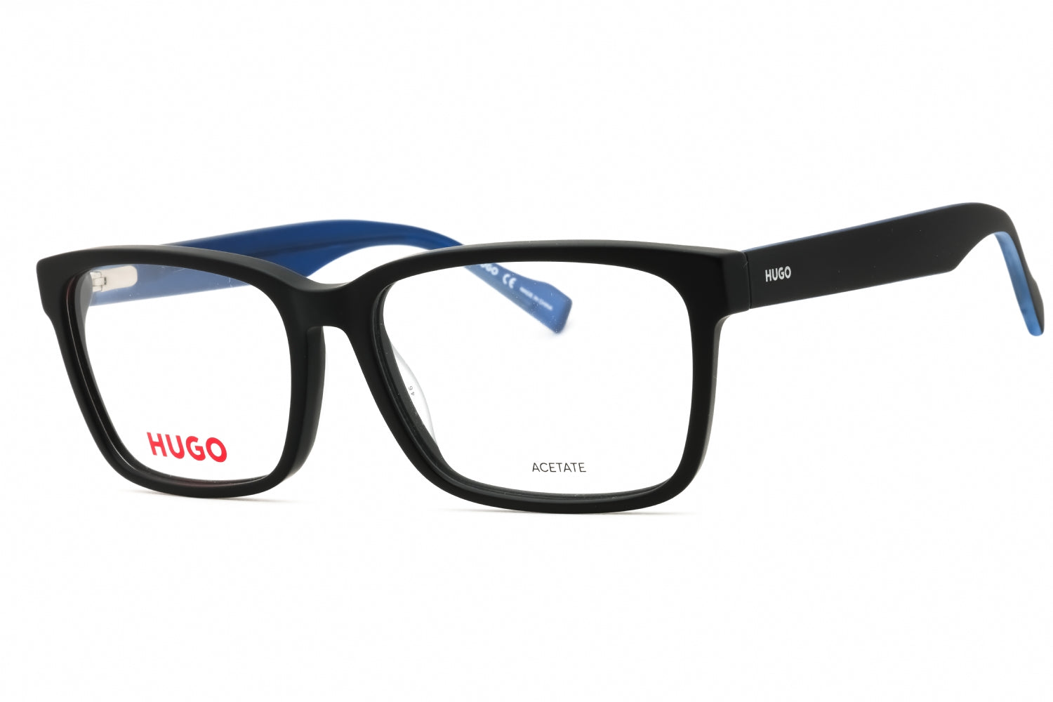 Hugo HG0182 Rectangular Acetate Eyeglasses — Black by Hugo