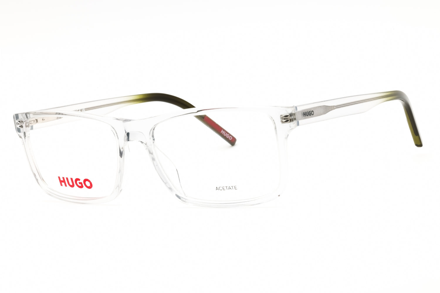 Hugo HG1262 Rectangular Acetate Eyeglasses — Clear by Hugo
