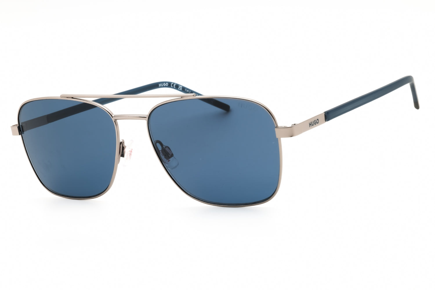 Hugo HG1269S Rectangular Metal Sunglasses — Silver by Hugo