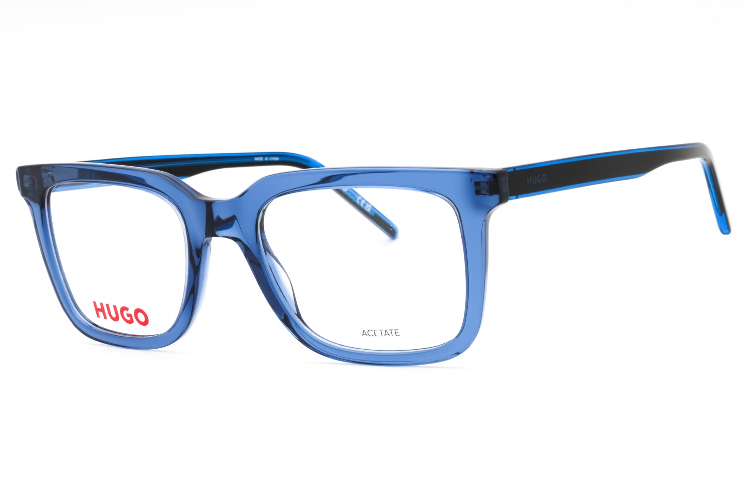 Hugo HG1300 Rectangular Acetate Eyeglasses — Blue by Hugo