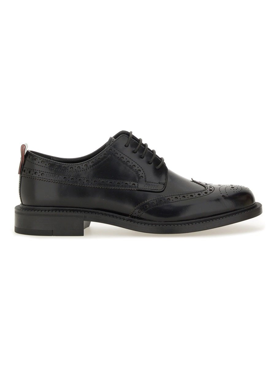 Hugo Leather Derby Loafer — Black, view 4