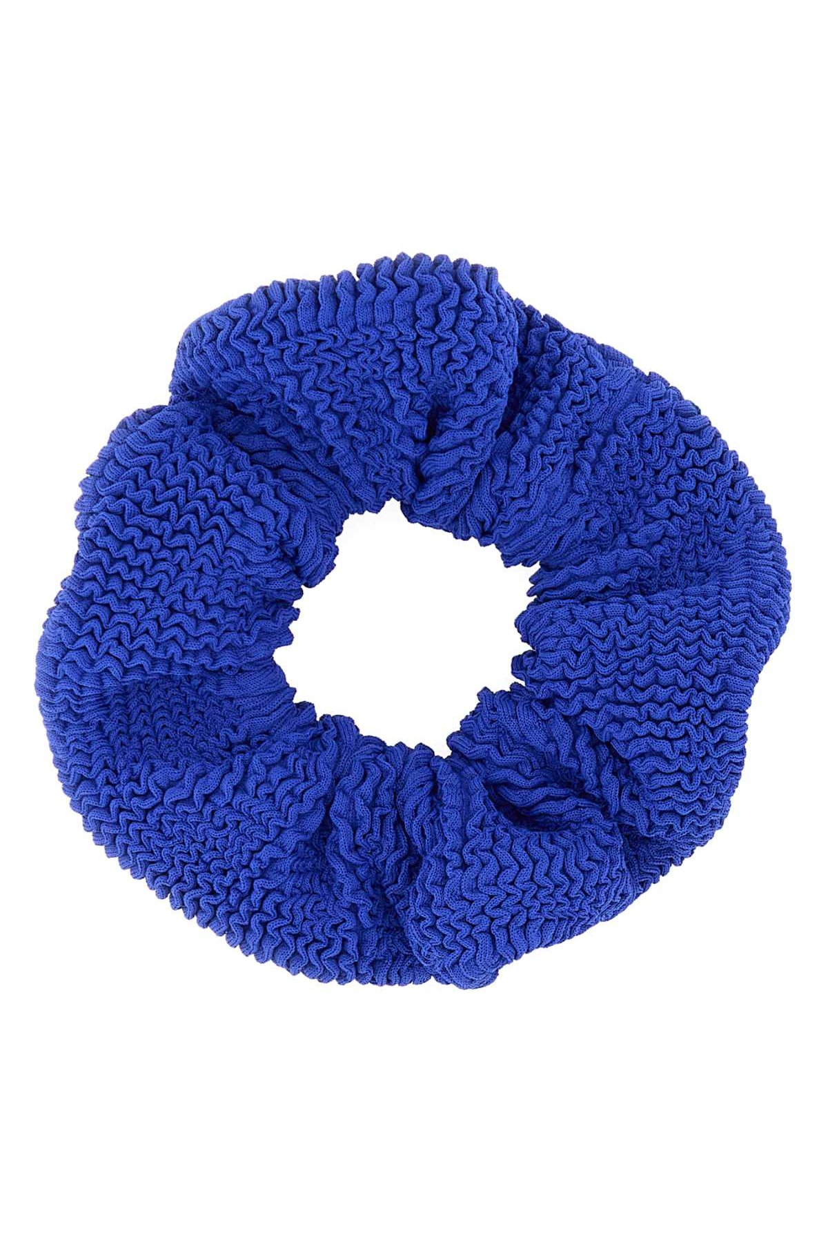Hunza G Crinkled Nylon Hair Band — Blue by Hunza G