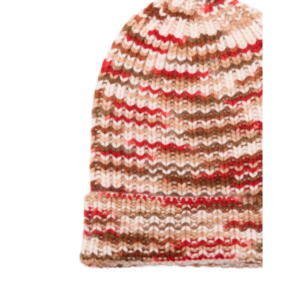 Hurray 150008 Striped Cashmere Ribbed Knit Beanie — White, view 2