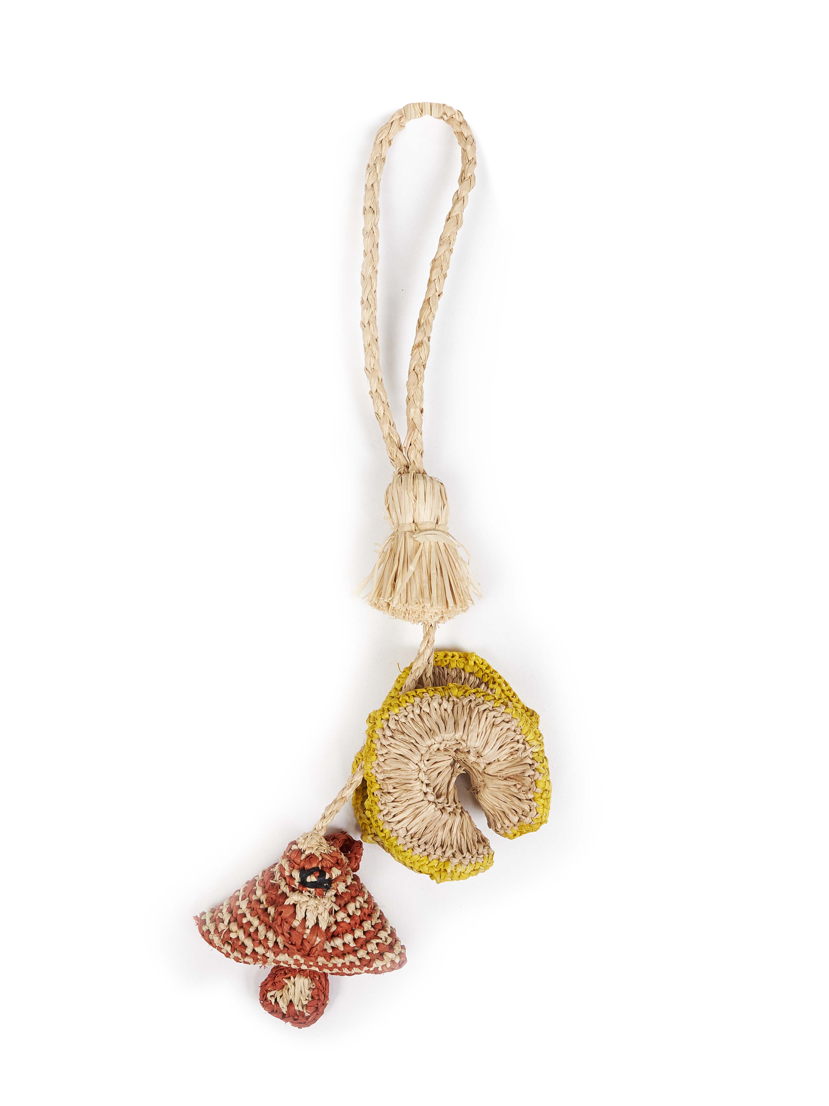 Ibeliv Stripy Raffia with Tassel Bag Charm — Multicolor by Ibeliv