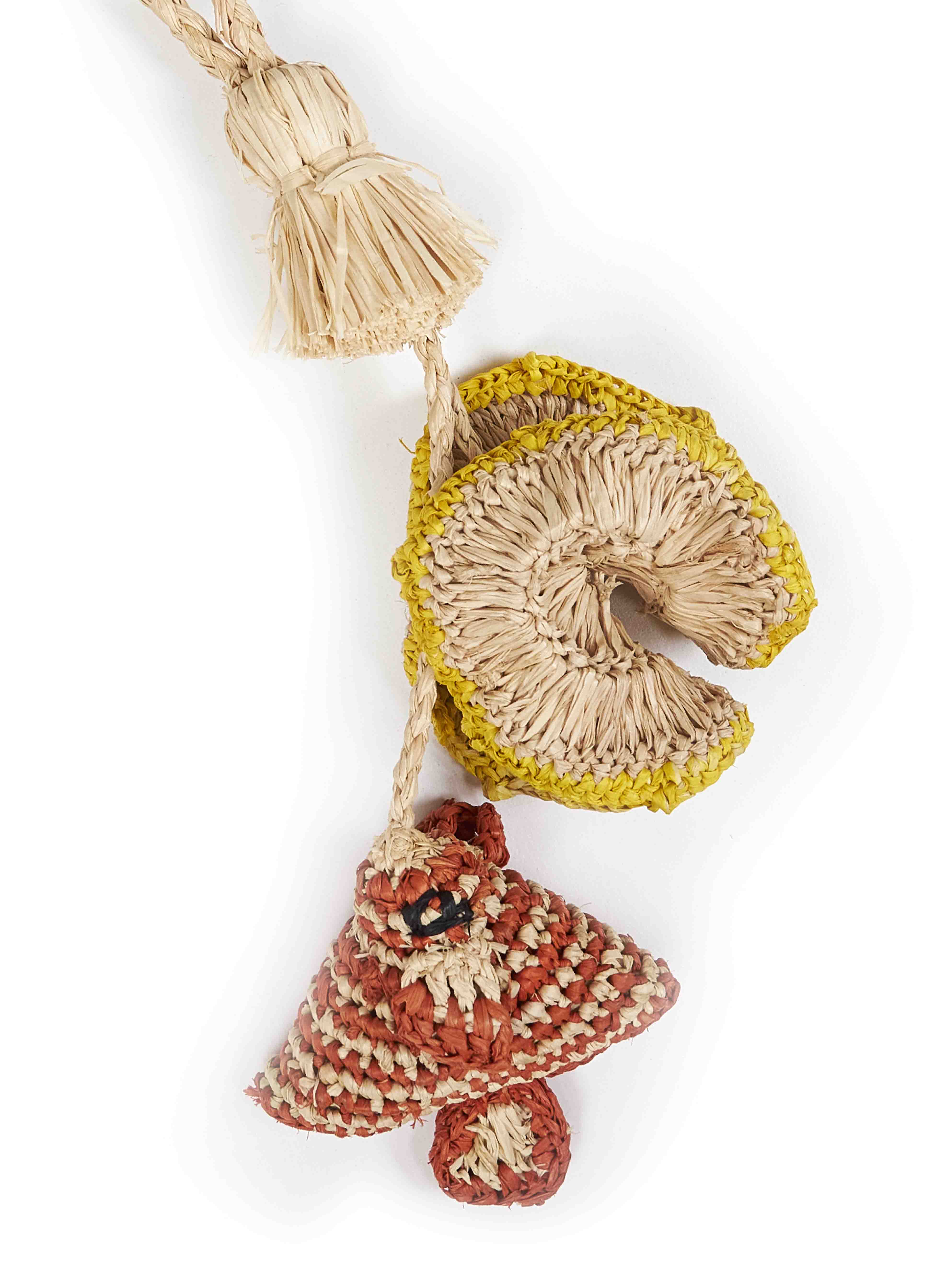 Ibeliv Stripy Raffia with Tassel Bag Charm — Multicolor, view 2