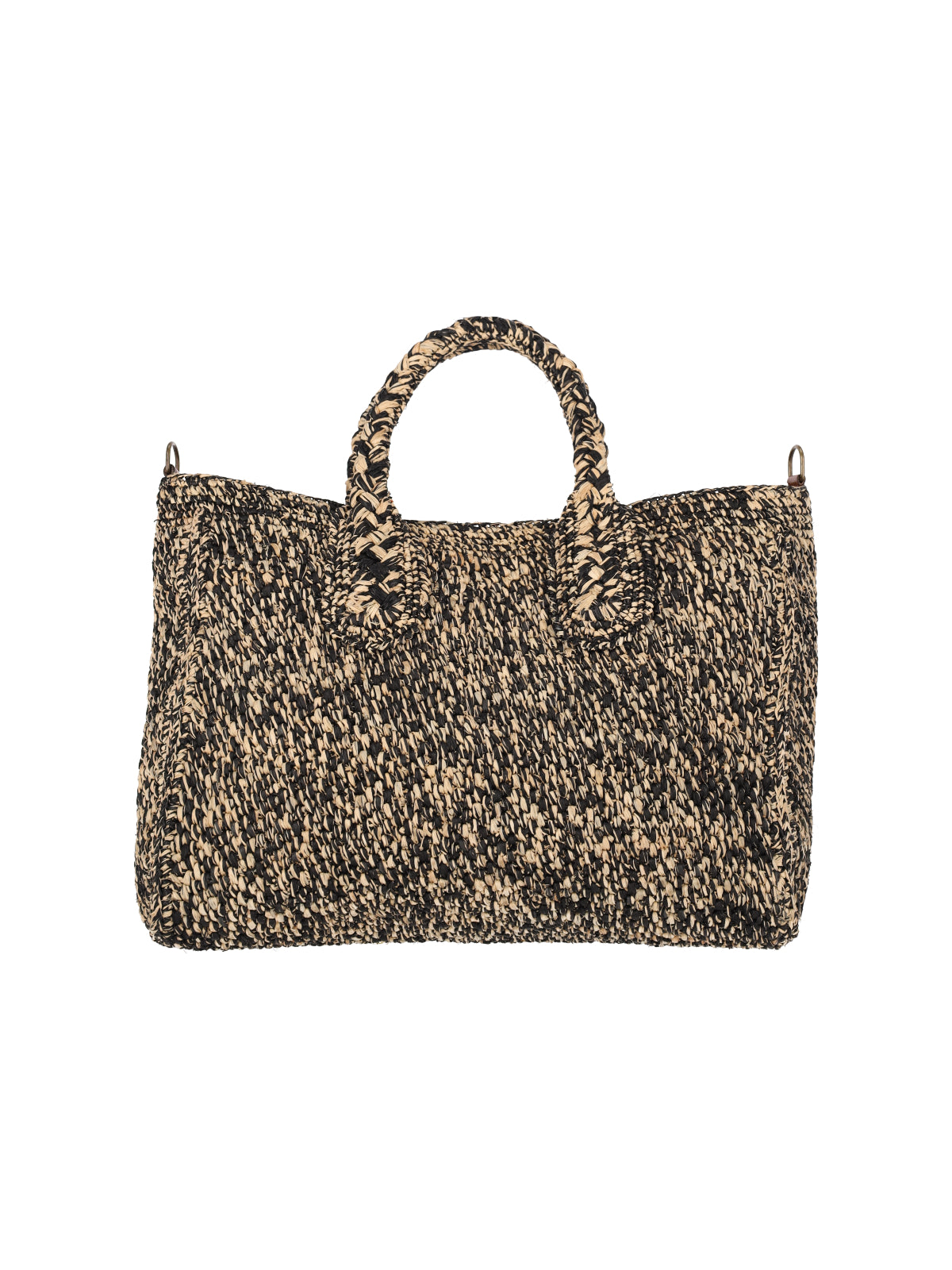 Ibeliv Two-Tone Woven Raffia Tote Bag — Multicolor by Ibeliv