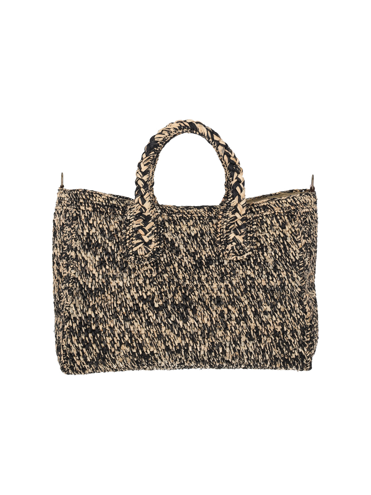 Ibeliv Two-Tone Woven Raffia Tote Bag — Multicolor, view 2