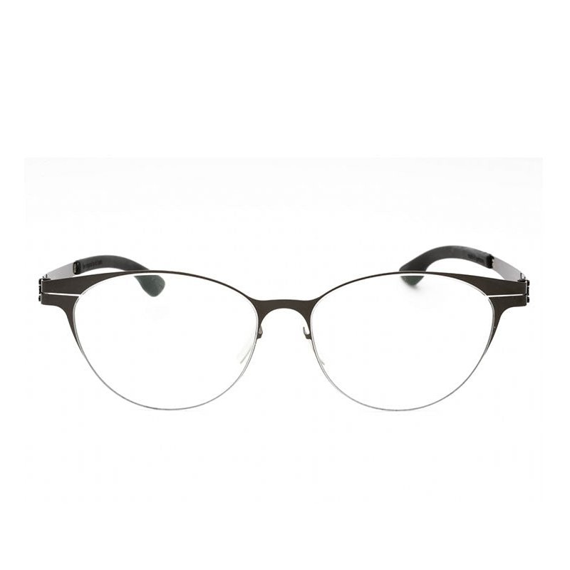 Ic! Berlin Metal Oval Full Rim Eyeglasses — Gray by ic! berlin