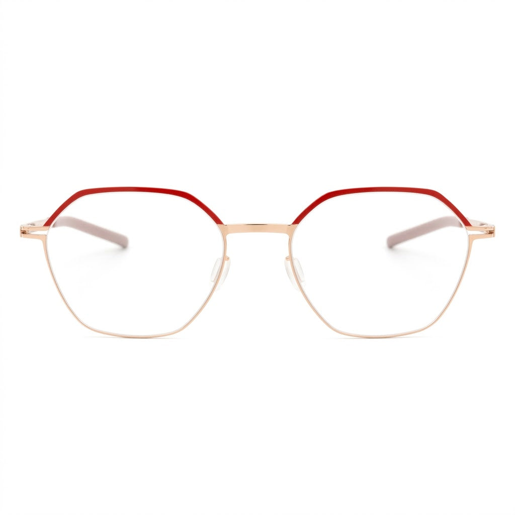 Ic! Berlin Rectangle Metal Frame Eyeglasses — Rose gold, view 2