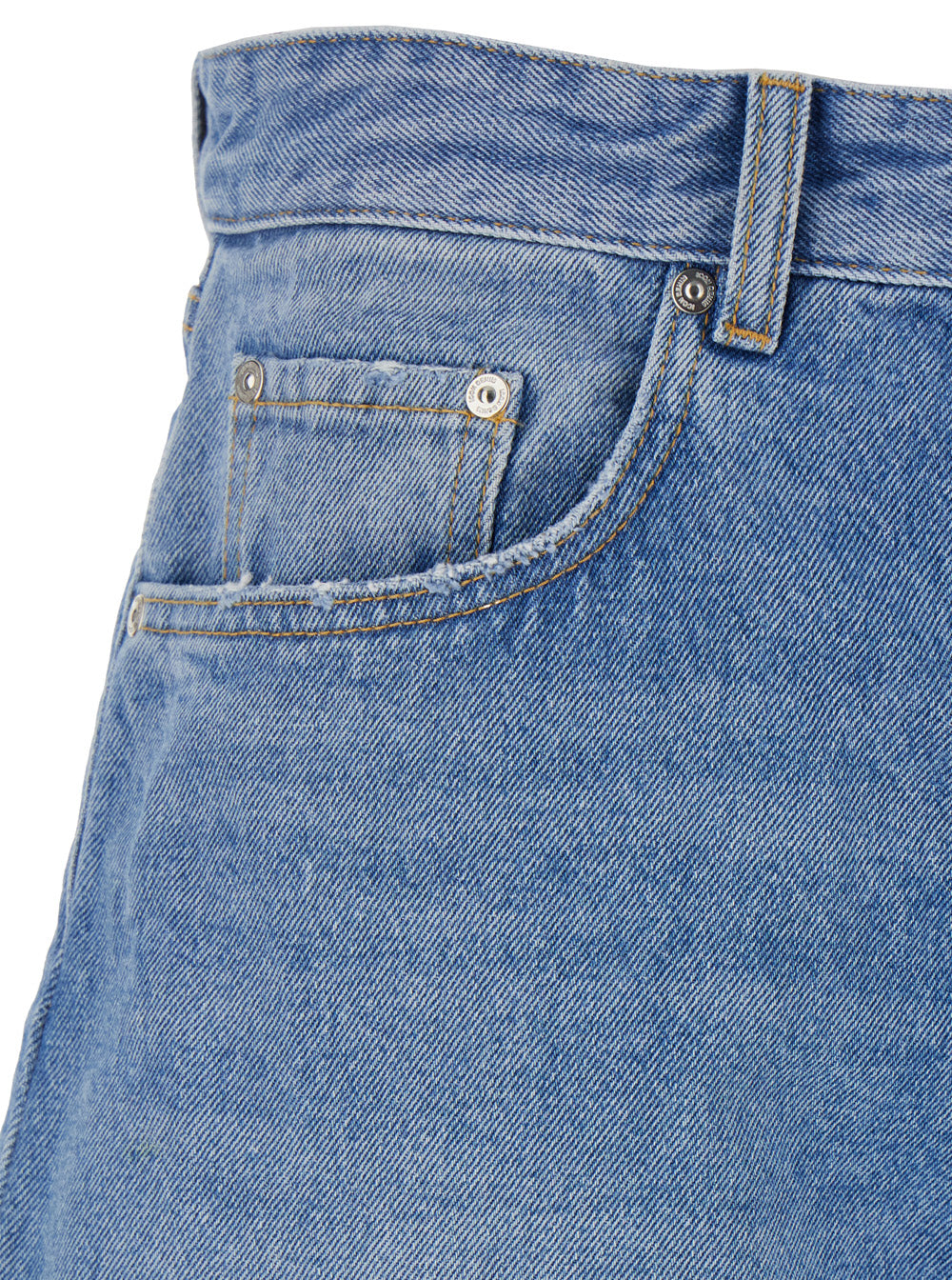 Icon Denim Wide-Leg Denim Bermuda — Blue, view 3