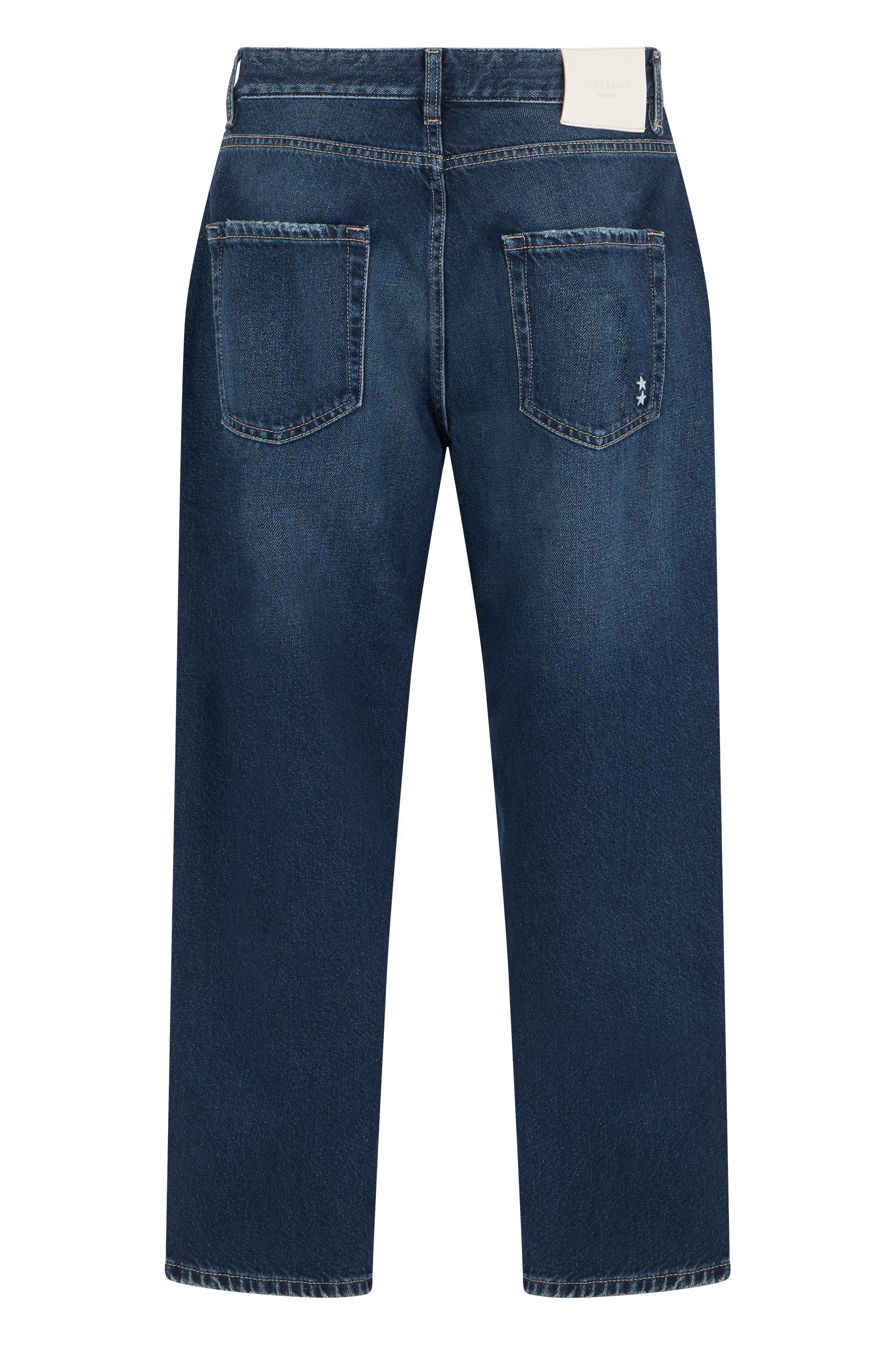 Icon Denim Straight-Leg Cotton Denim Jeans — Blue, view 2