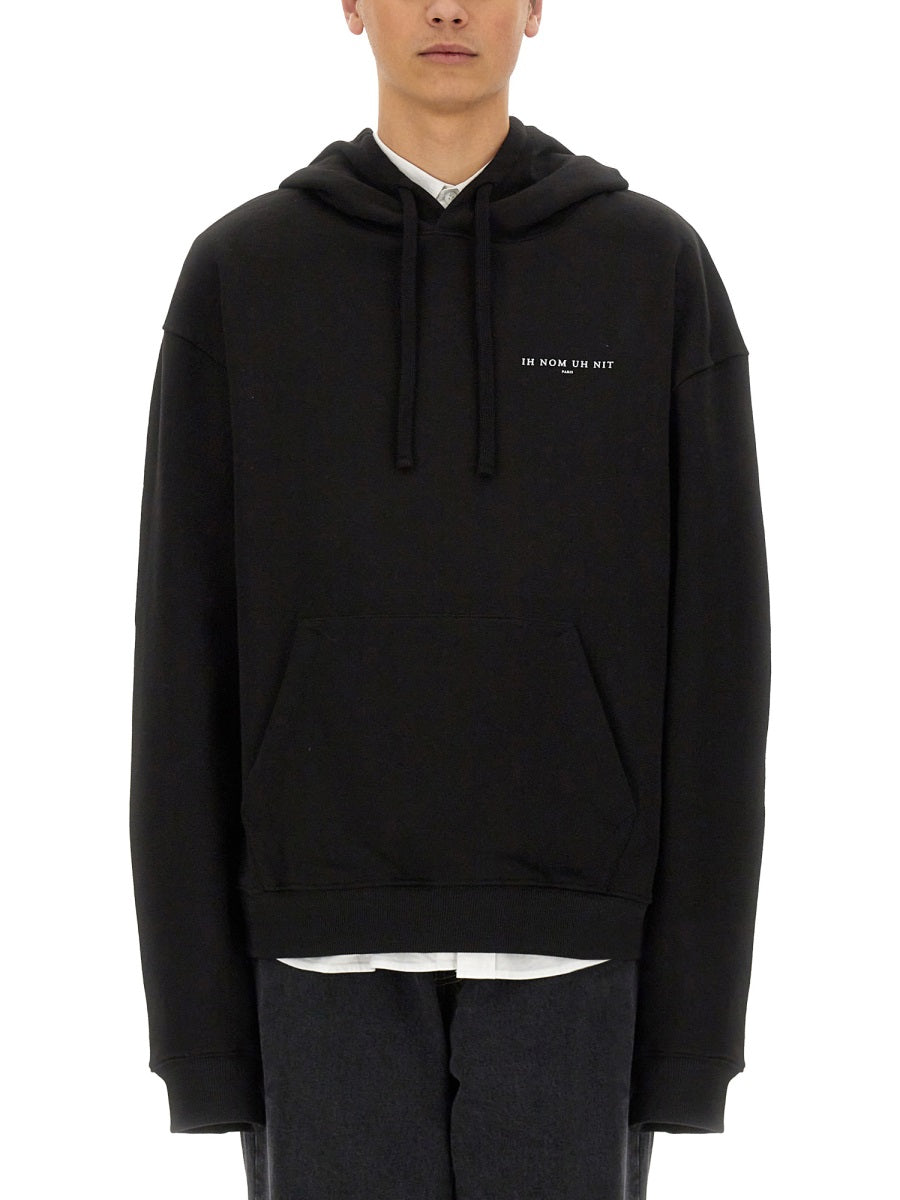 Ih Nom Uh Nit Cotton Hoodie — Black, view 3