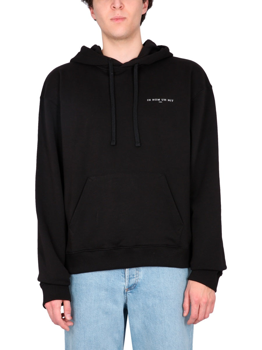 Ih Nom Uh Nit Logo-Print Hooded Sweatshirt — Black by Ih Nom Uh Nit