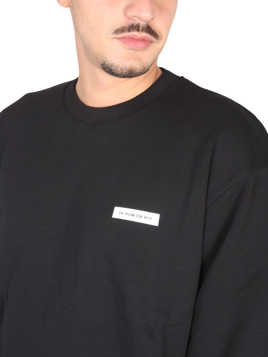 Ih Nom Uh Nit Logo-Print Crewneck Sweatshirt — Black, view 4