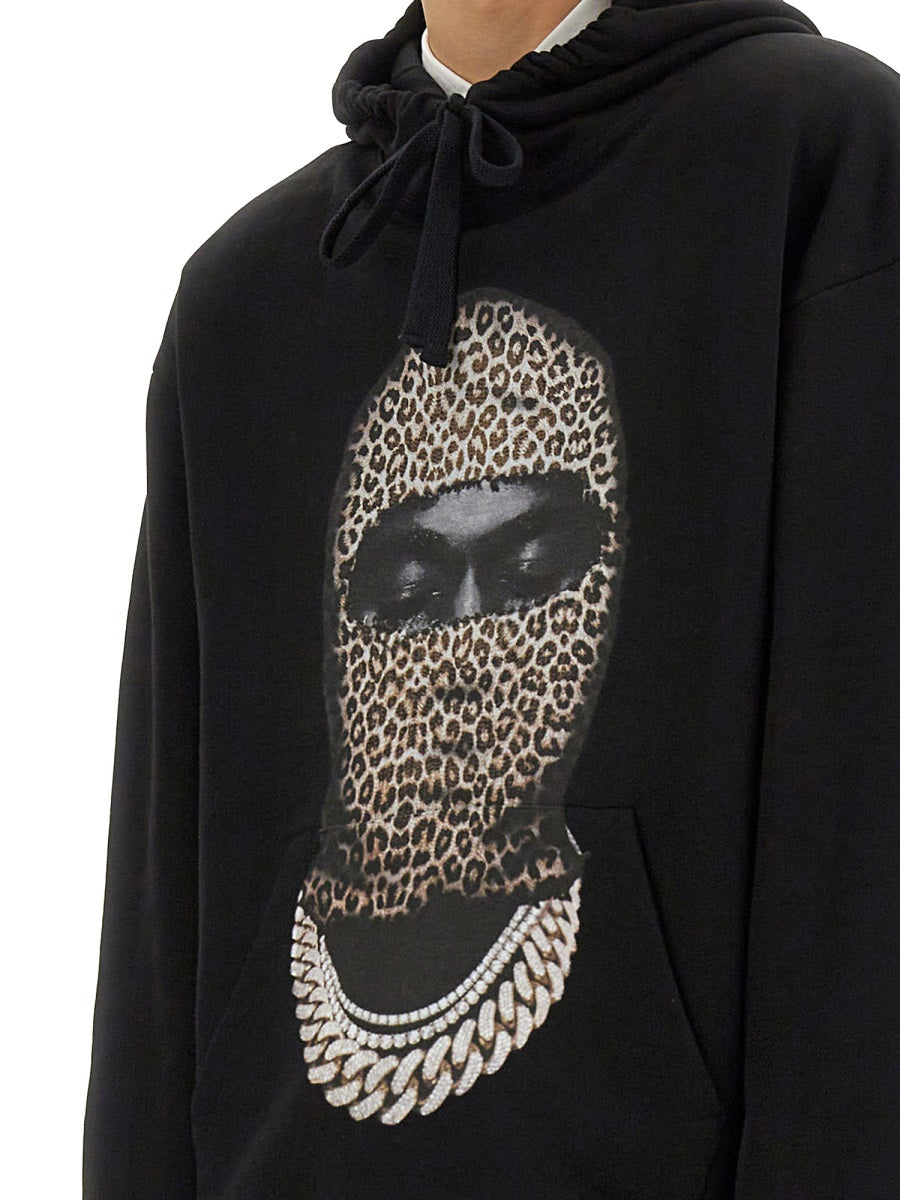 Ih Nom Uh Nit Leopard Mask Print Sweatshirt — Black, view 2