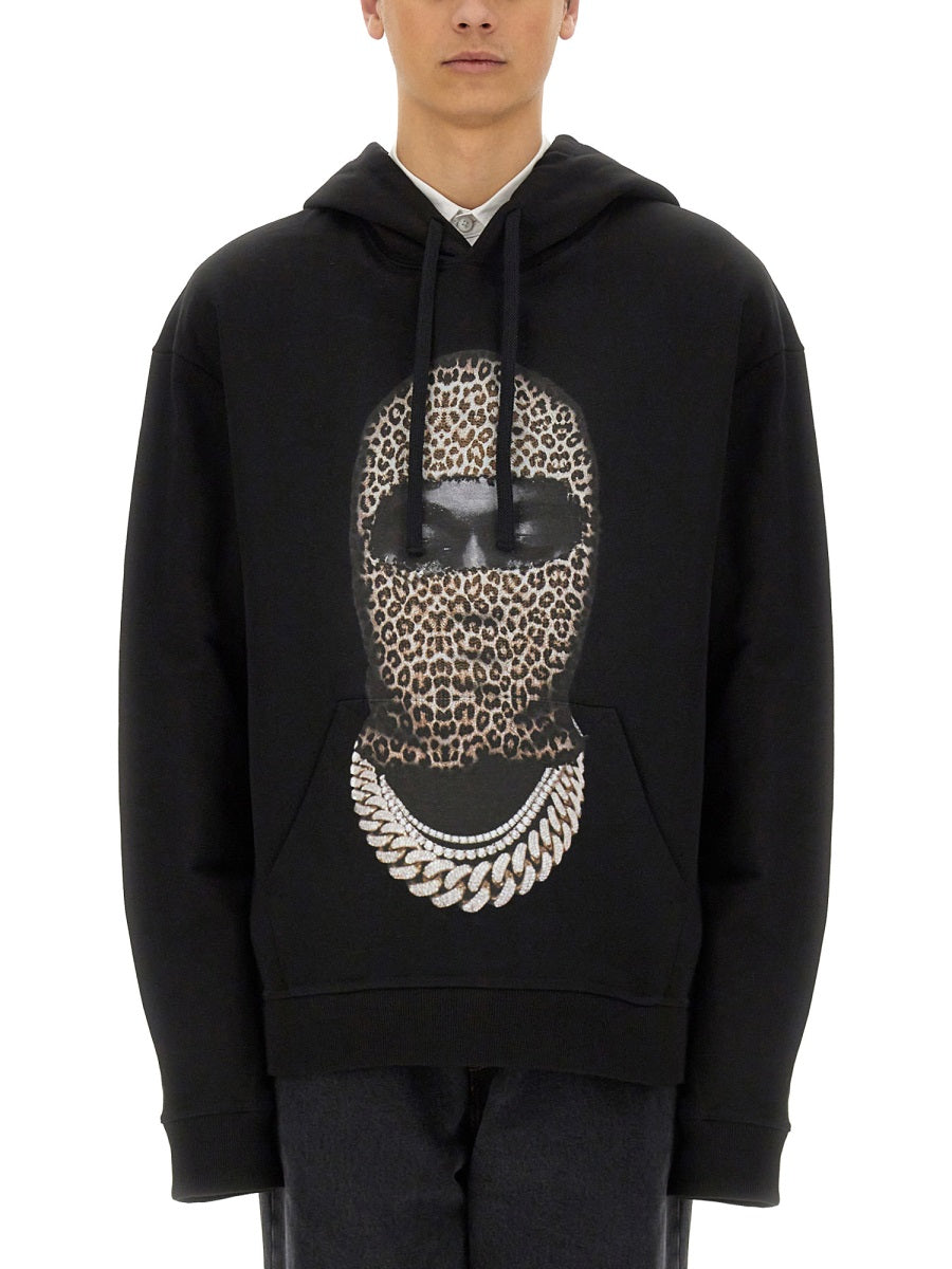 Ih Nom Uh Nit Leopard Mask Print Sweatshirt — Black, view 3