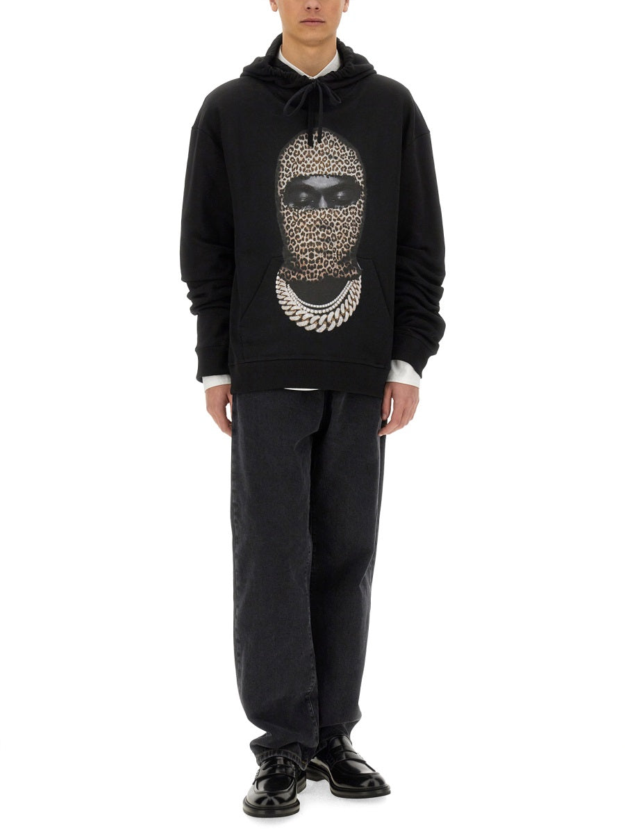 Ih Nom Uh Nit Leopard Mask Print Sweatshirt — Black, view 4
